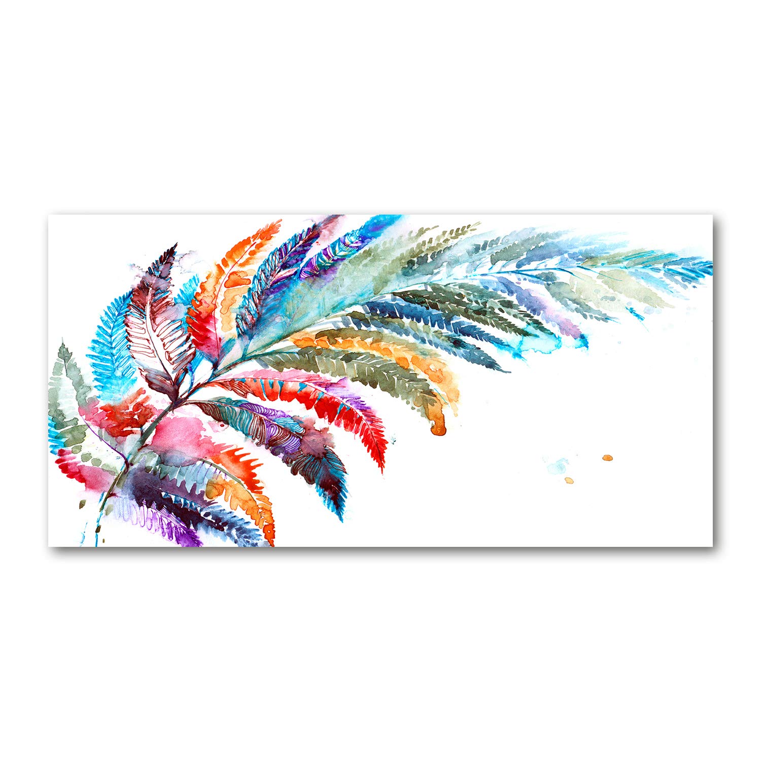 Mural art image 140x70cm acrylique glass haute définition motif plume