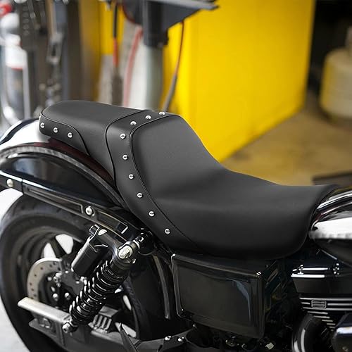 Vista 127 de Asiento de motocicleta para conductor y pasajero, apto para Harley Dyna Wide Glide Low Rider Street Bob Fat Bob FXDF Super Glide Custom FXDC