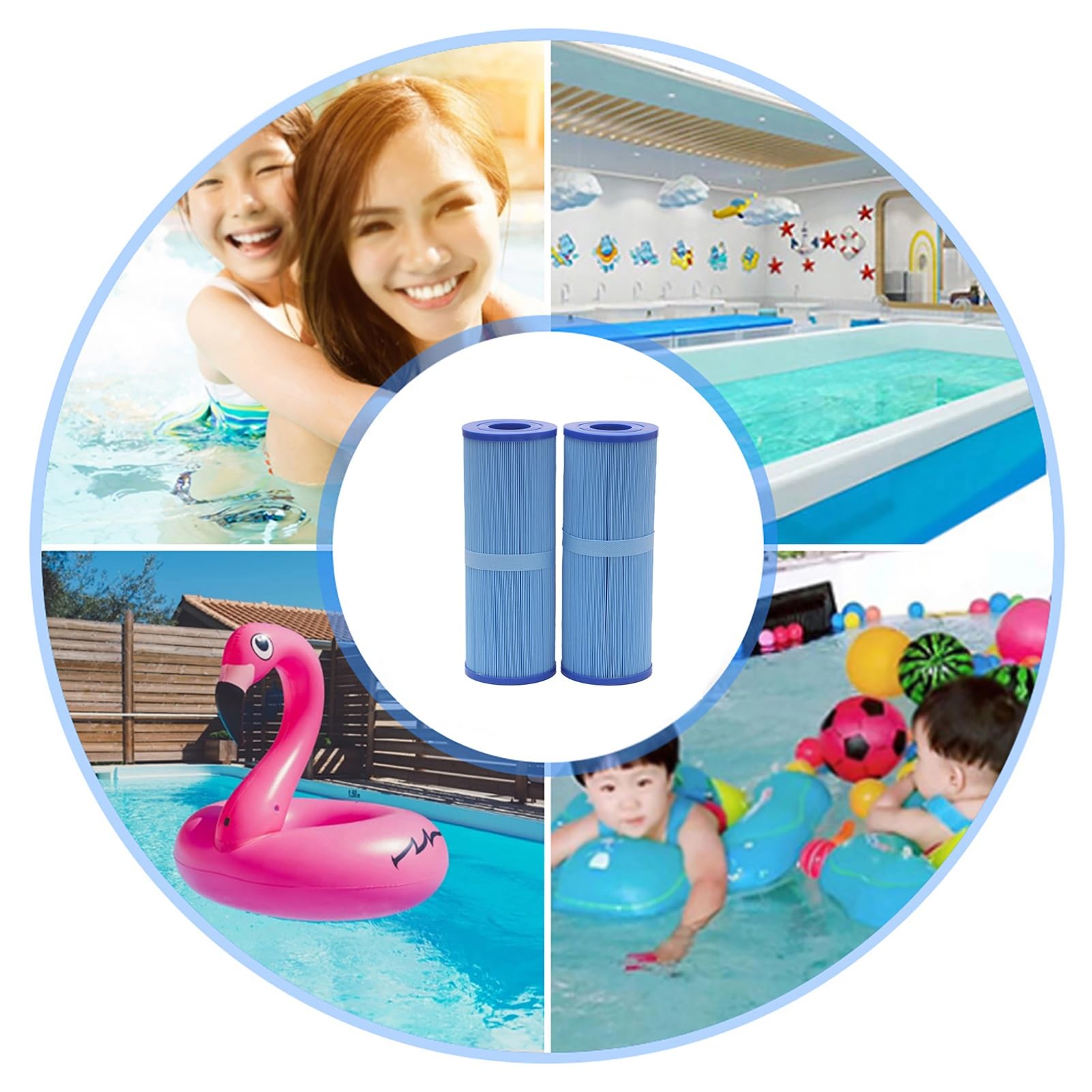 2 cartucce Filtro di Ricambio per Pool e Spa, Filtro in Tessuto Plissettato da 50 Piedi Quadrati, per PWW50, 817-4050, 4CH-949, FC-0172