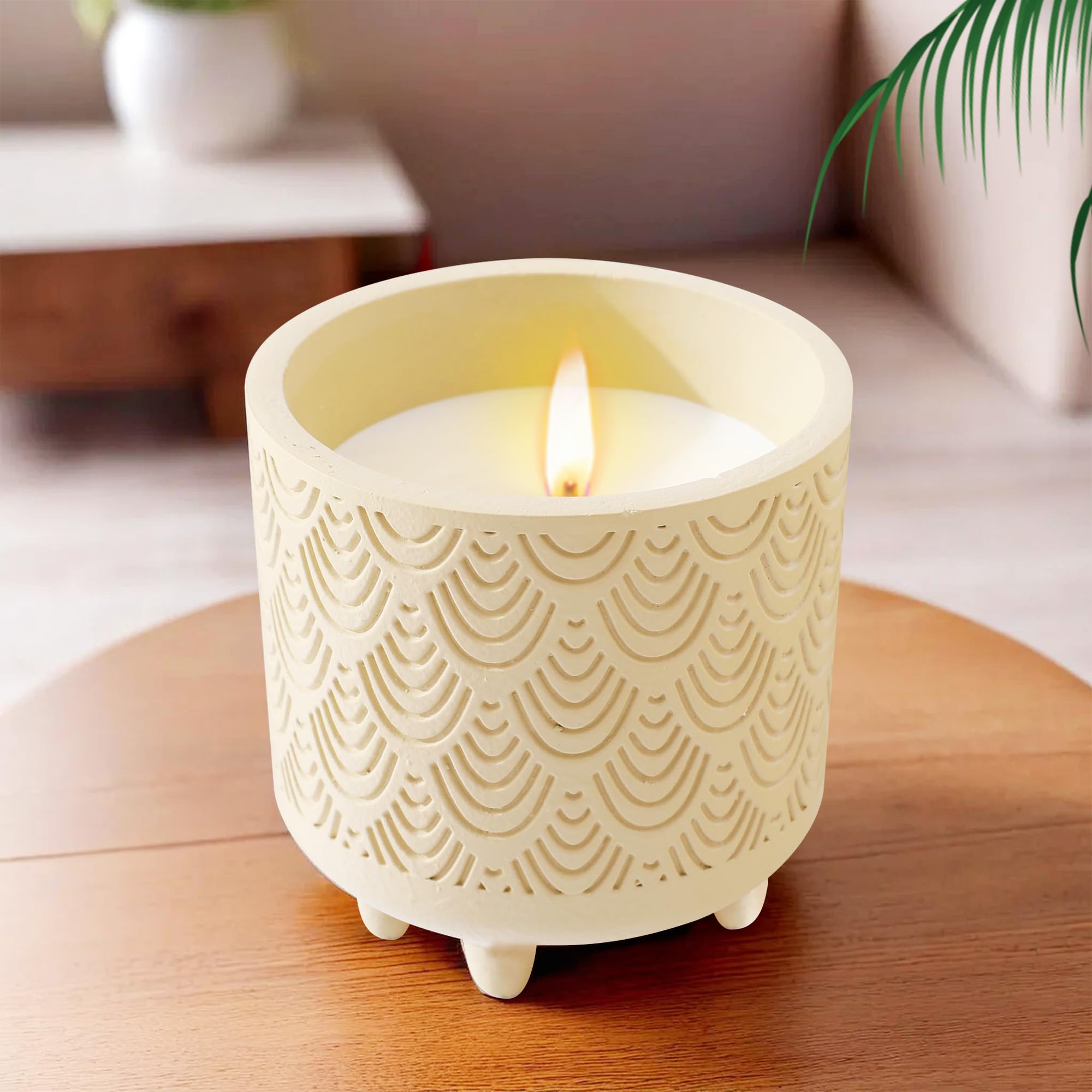 The Better Home Scented Candles for Home Décor (25Hrs Burn Time) Pomegranate Aroma Scented Candles for Bedroom Reusable Cement Jar|Home Décor Items-image-16