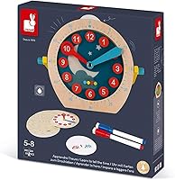 Vista 7 de Janod Aprende a decir la hora - Reloj educativo de madera para enseñanza - A partir de 5 años - J05076