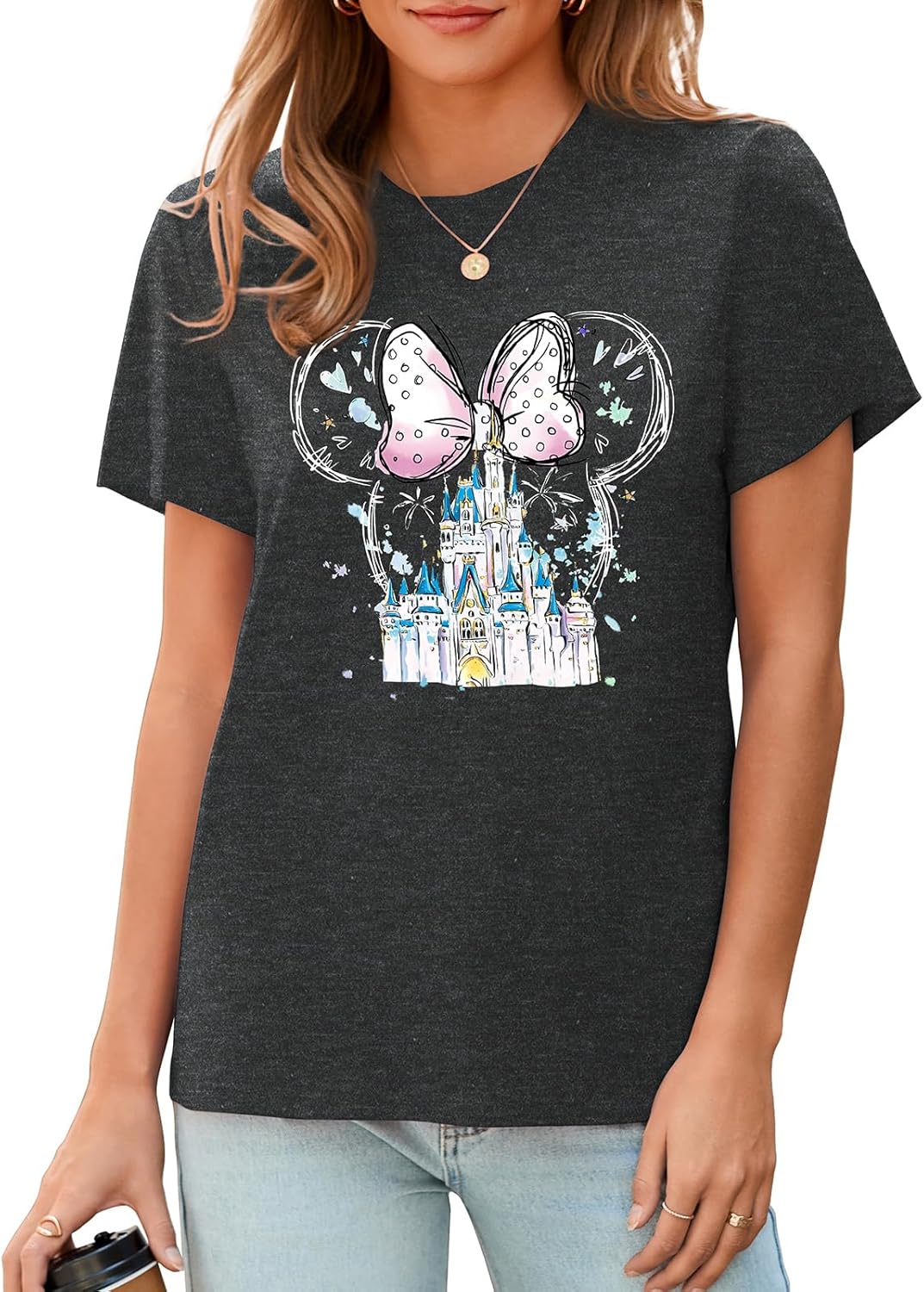 Magical Shirt for Women Magic Kingdom T Shirt Family Vacation Tee Princess Castle Casual Short Sleeve Tops - Image 4