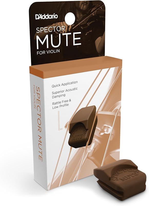 Sordina para violín D'Addario Spector - Reduce el volumen mientras toca - Ideal para practicar en silencio - Cobre