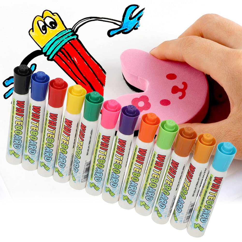 Naroote Chalk Markers, Chalkboard Markers Easy Wipe Chalk Pens with 12 Colors for Marking - Image 4