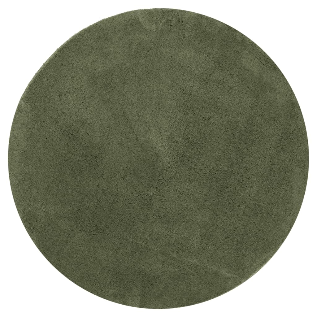 Tapis de salon rond vert pour une chambre cosy et douce