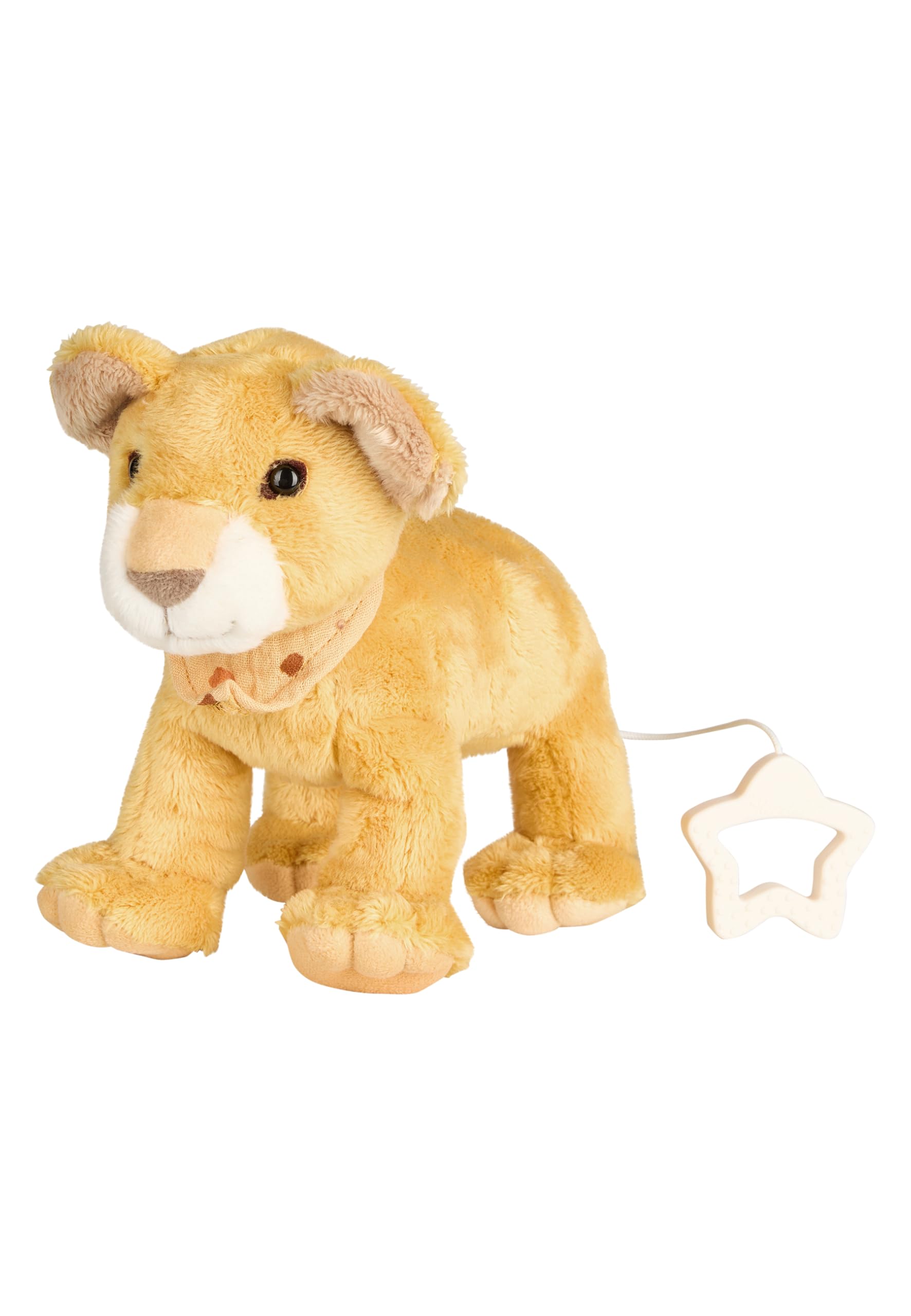 Sterntaler Spieluhr M Löwe Leo – aus weichem Stoff – entnehmbares Spielwerk – Melodie: Sandmann, lieber Sandmann, praktischer Sternengriff - Einschlafhilfe - Geschenk, ab Geburt, mattgelb