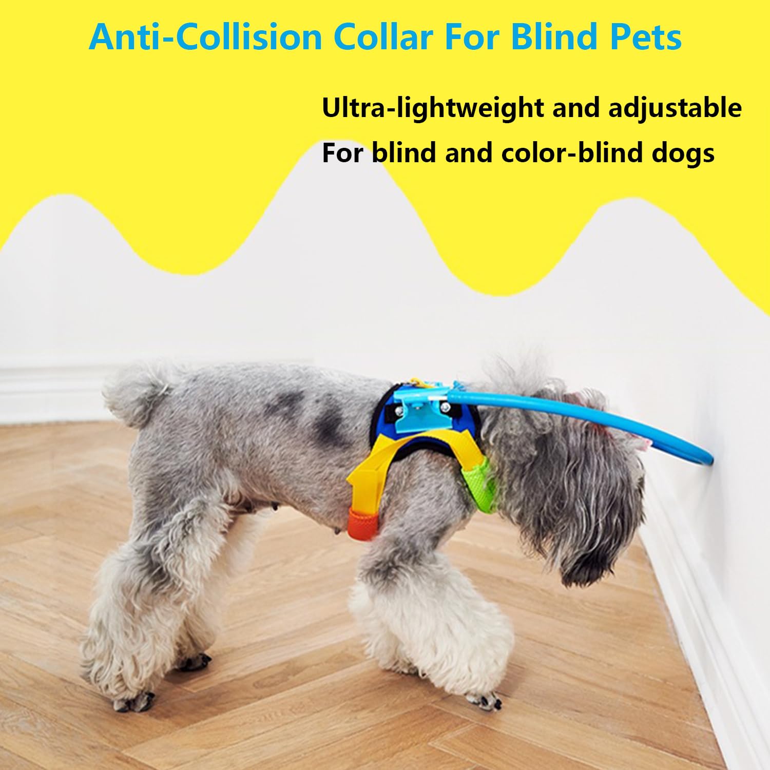 StoßFäNgerhalsband FüR Blinde Hunde,Verstellbares Antikollisionsschutzhalsband Haustiere,Um Das Vertrauen Sehbehinderter Haustiere Kleine Und MittelgroßE Hunde Aufzubauen(XS,Black)