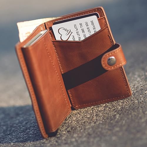 Miniatura 7 de Tarjetas de cumpleaños de aniversario para el día de San Valentín, regalos para esposo novio, tarjeta de inserción de billetera grabada, regalo para