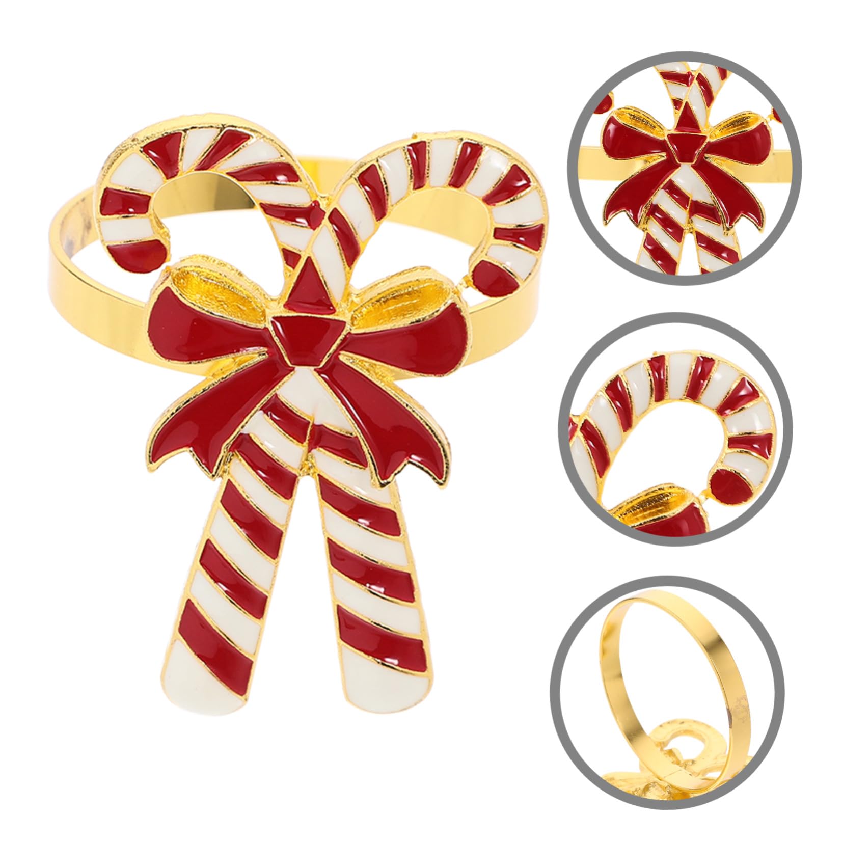 4 Pezzi Portatovaglioli Natalizi in con Decorativi per Tovaglioli Accessori Tavola per Feste Natale Design e Resistente per e Ricevimenti