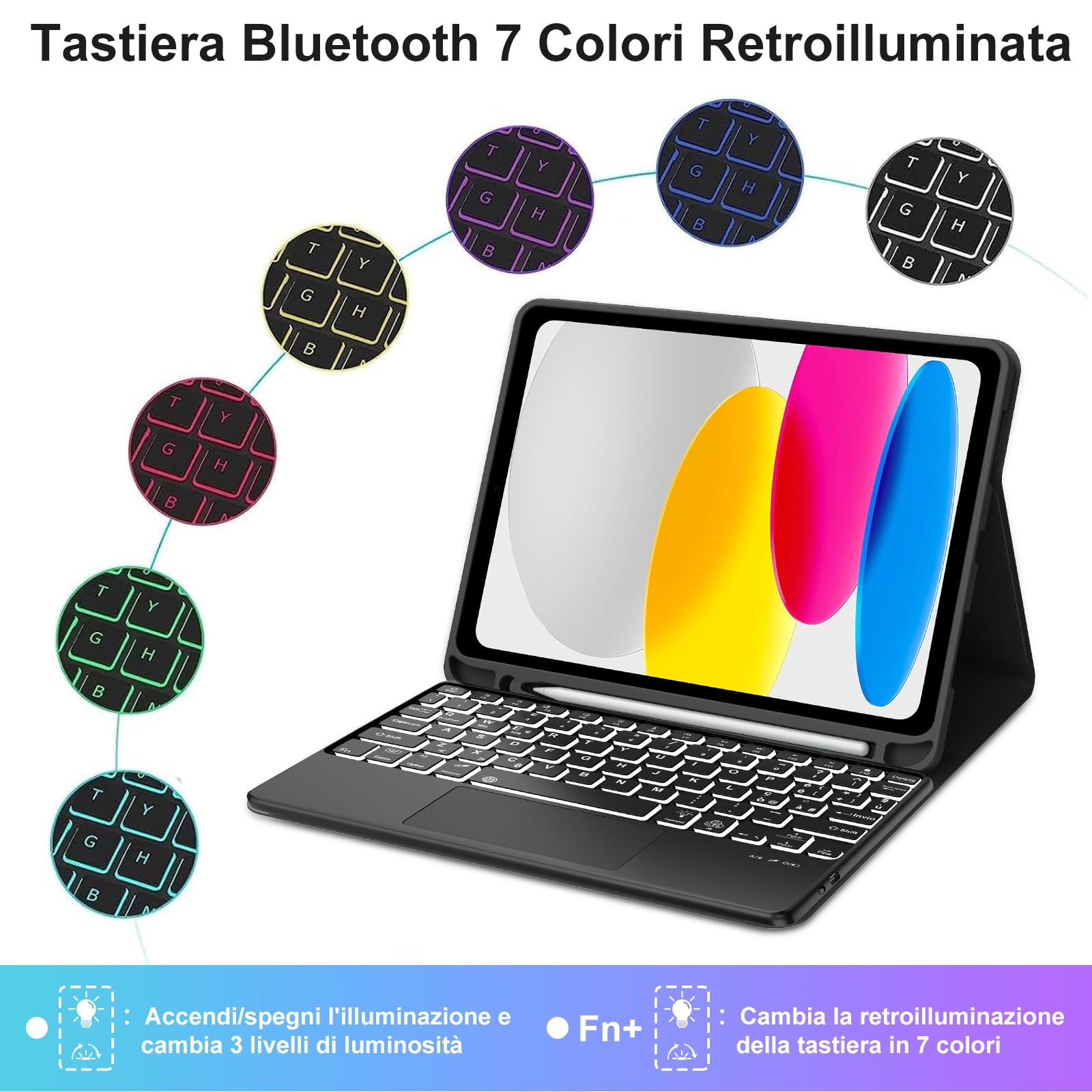 WAVATA Tastiera Per IPad Pro 12.9" 6ª/5ª/4ª/3ª Gen, Custodia Tastiera Per IPad Pro 12.9 Pollici 2022/2021/ 2020/2018 Tastiera Magnetica Staccabile Cover Con Slot A Penna, Verde Scuro - 11