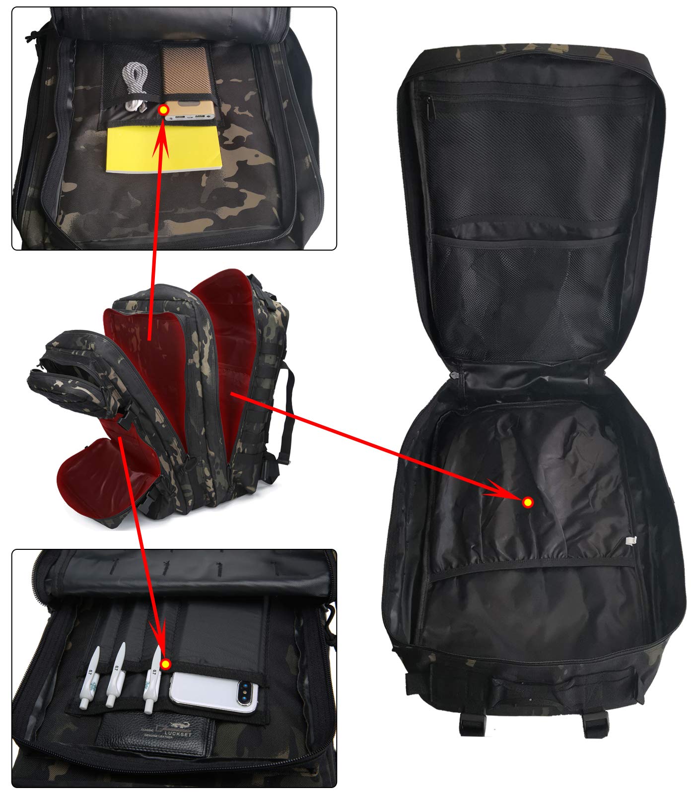 40L Zaino Militare Tattico Molle Assalto da Trekking Escursionismo Viaggio per Donna Uomo