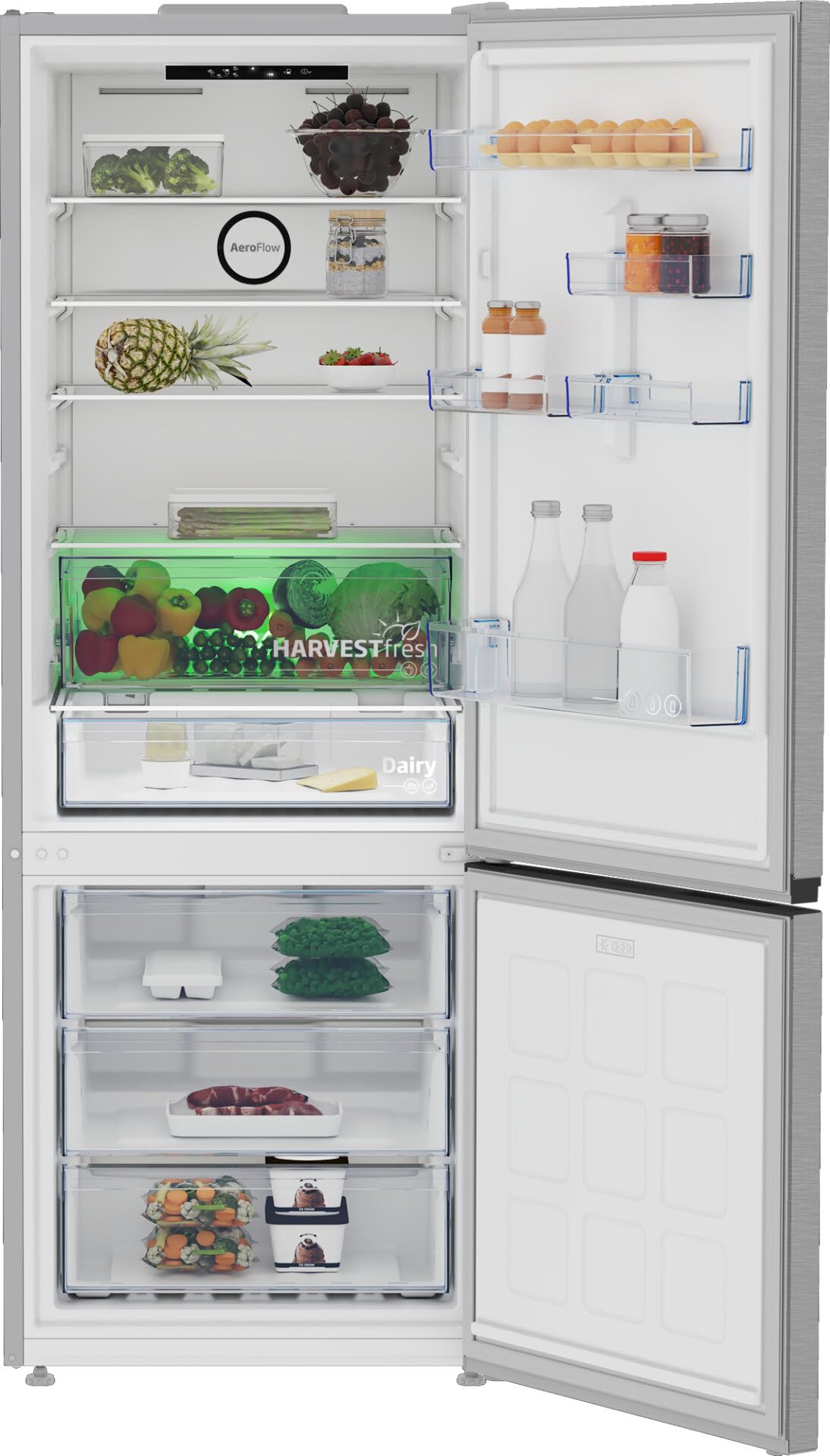 Beko B3RCNE564HXB frigorifero con congelatore Libera installazione 490 L E Argento