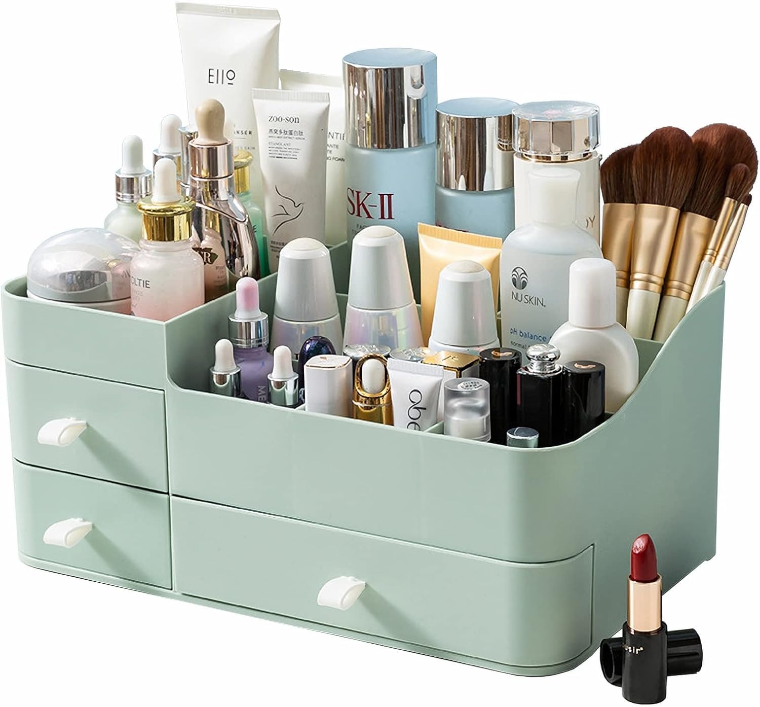 Makeup Organizer for Vanity, Large Countertop Organizer with Drawers for Cosmetics, Lipsticks, Jewelry, Skincare, Cosmetic Organizer for Bedroom or Bathroom, Makeup Storage Box
