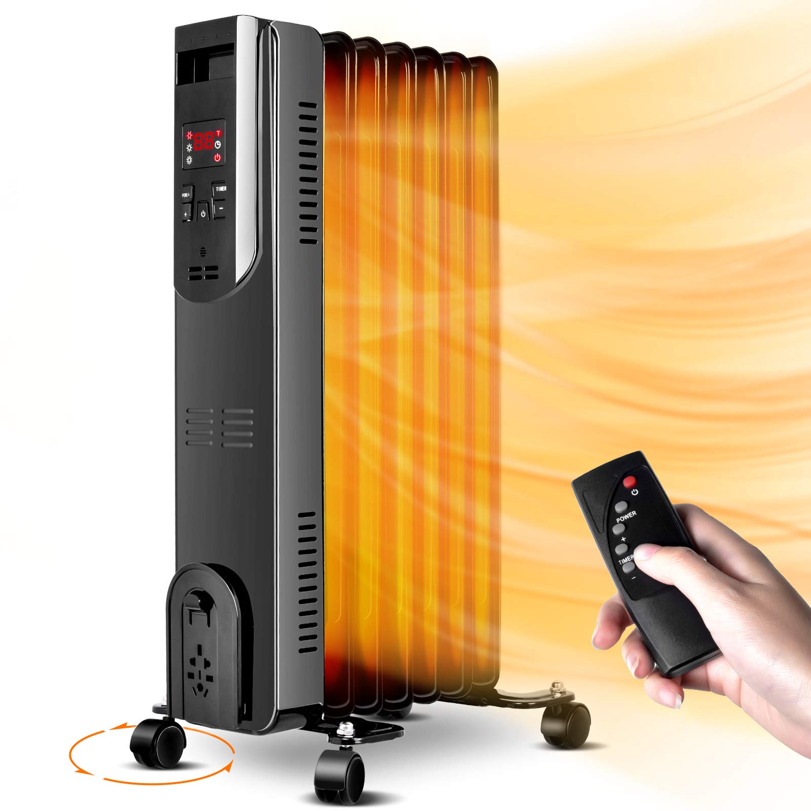 Buy OilFilled Radiator Space Heater, 1500W Portable Electric Heater w