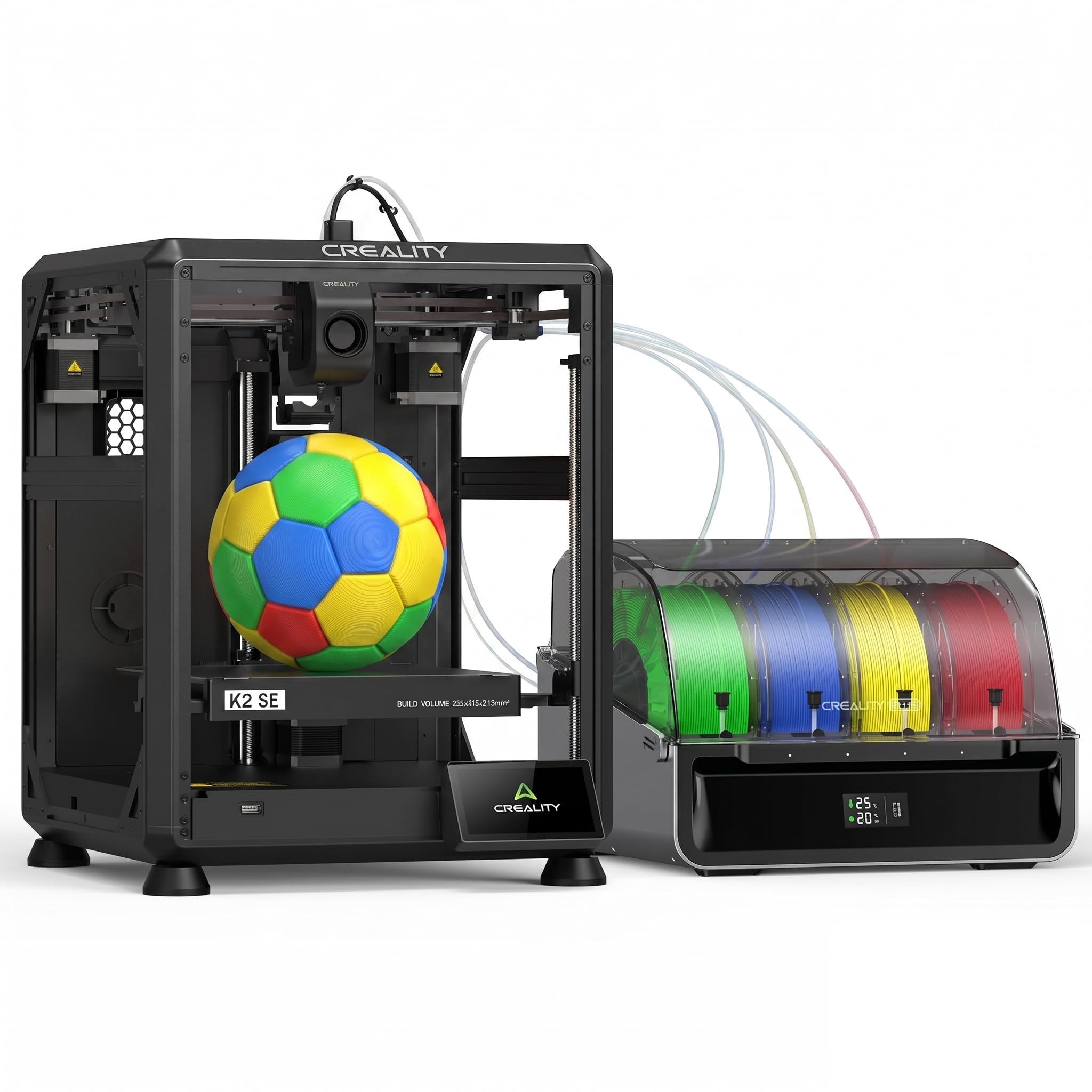 Creality K2 SE Combo Impresora 3D – Impresión Multicolor con CFS, Alta Velocidad 500 mm/s, Nivelación Automática, Extrusor Directo, Bastidor Metálico Sólido, Volumen de Impresión 220×215×245 mm