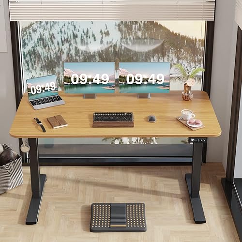 Miniatura 4 de Furmax - Escritorio eléctrico de altura ajustable de pie grande de 55 x 24pulgadas, escritorio de pie para oficina en casa, alturas prestablecidas,