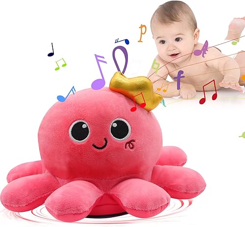 ZAWALUD Juguetes musicales para bebés que gatean y caminan pulpo de felpa con control de voz iluminado juguetes para bebés regalos de cumpleaños