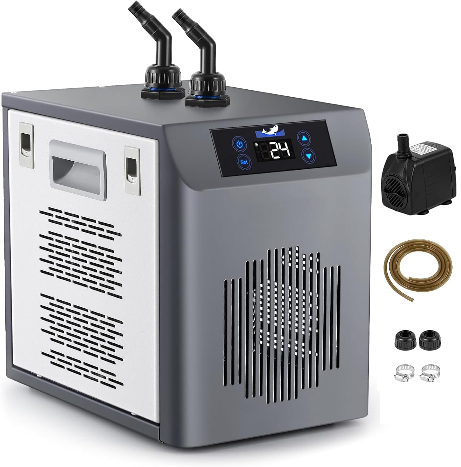 BAOSHISHAN Enfriador de agua para acuarios 20-26°C Enfriador de acuarios con pantalla táctil para pecera de 160 litros