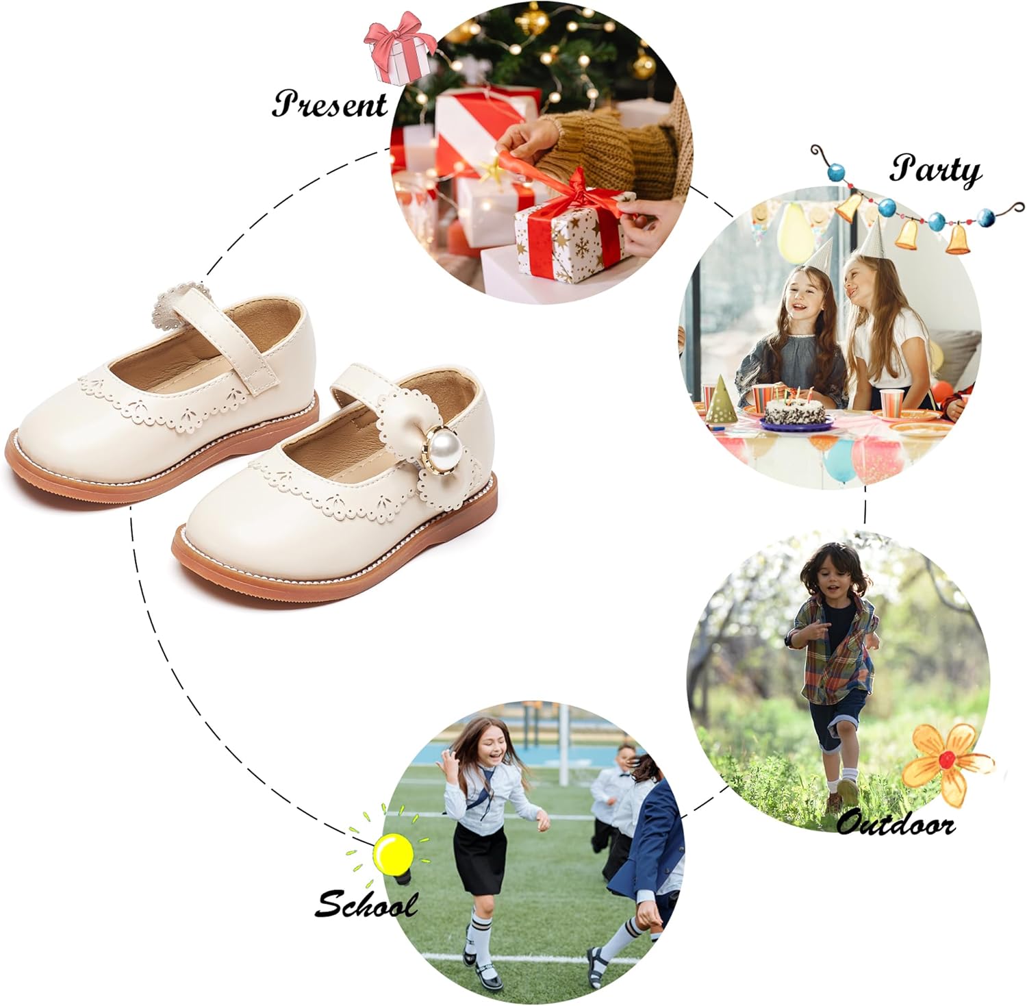 Felix & Flora Toddler Little Girl Princess Dress Shoes-Mary Jane Flats for Girl Party School Shoes - Image 5