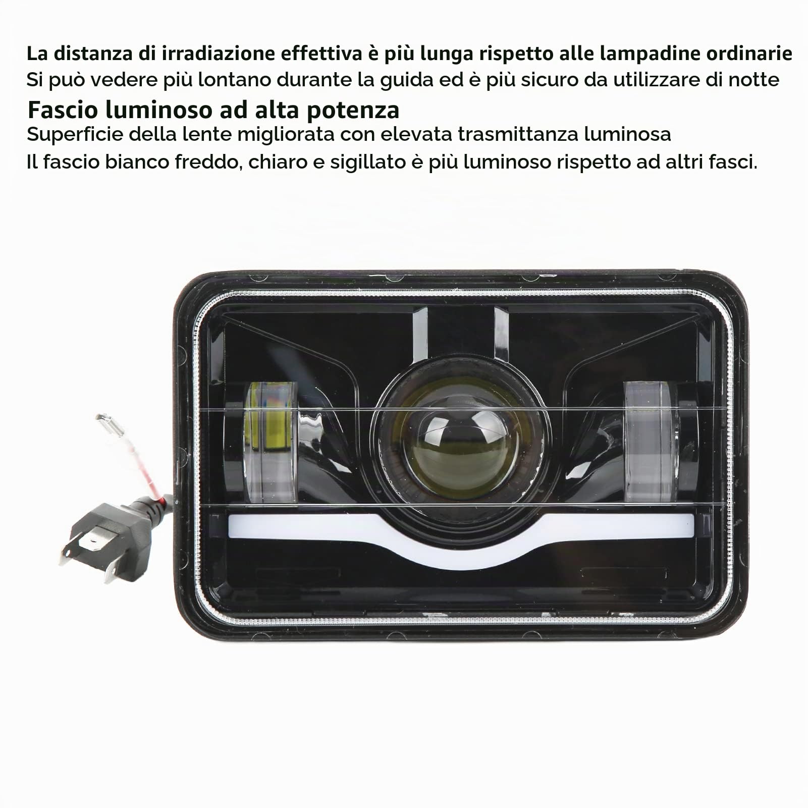 KIMISS Faro Anteriore Quadrato a LED per Camion con Luce Diurna Abbagliante e Anabbagliante, Sostituzione Faro a LED con Luce Abbagliante e Anabbagliante per Cherokee Limited Sport