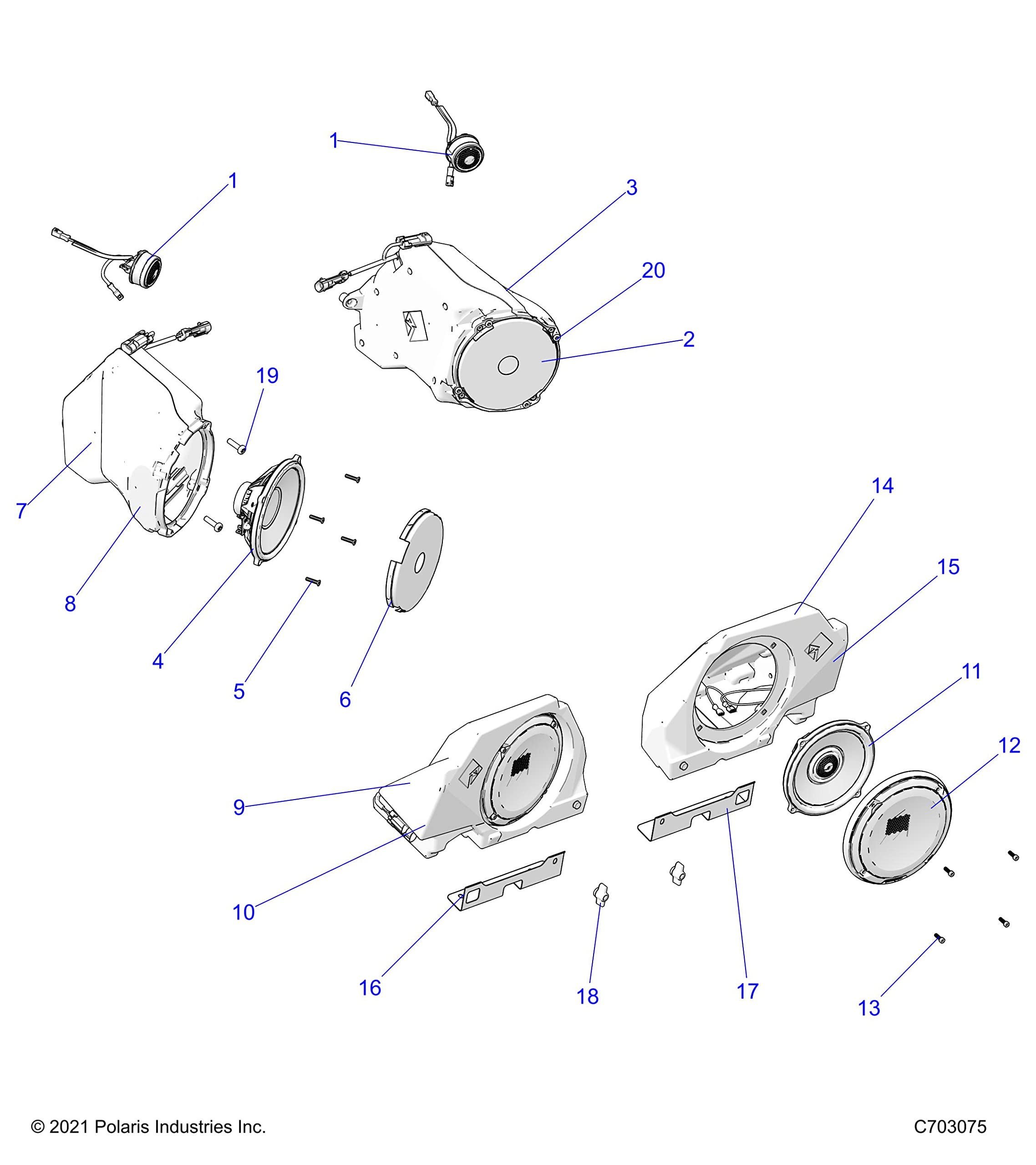 Amazon.com: Polaris RZR ASM-ENCL,SPKR,COAXIAL,RR,RH [INCL. 2-4 