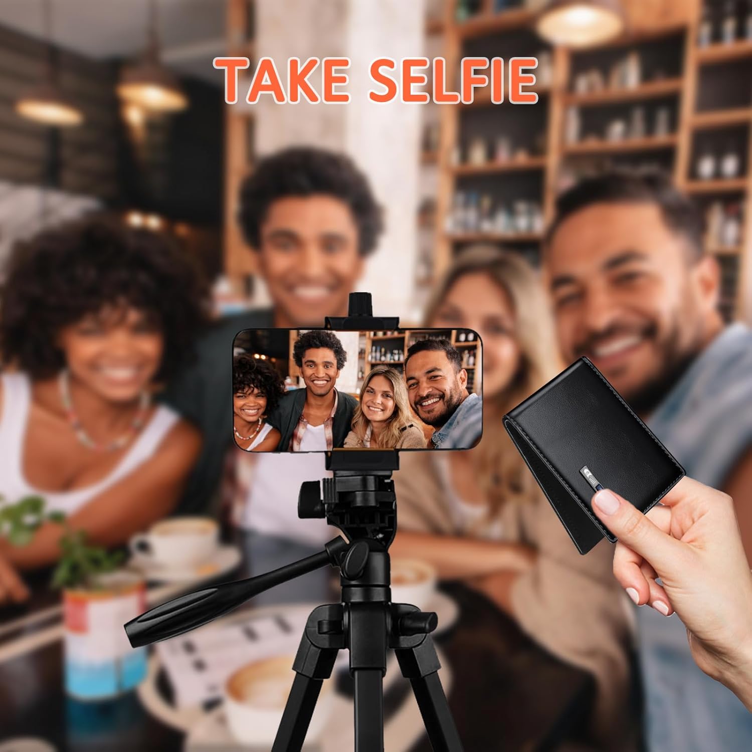 Smart Tracker Wallet for Men,Compatible with Android and Ios, Mens Wallet GPS Tracker Card Holder With Men Gift for Christmas. (Carbon Black) (ID window, Black) - Image 4