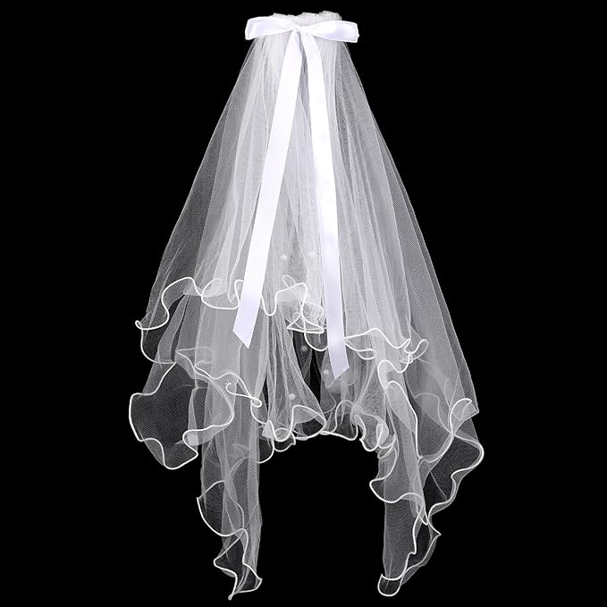 Velo de novia para perros grandes, blanco, con clip, hecho a mano miniatura 2