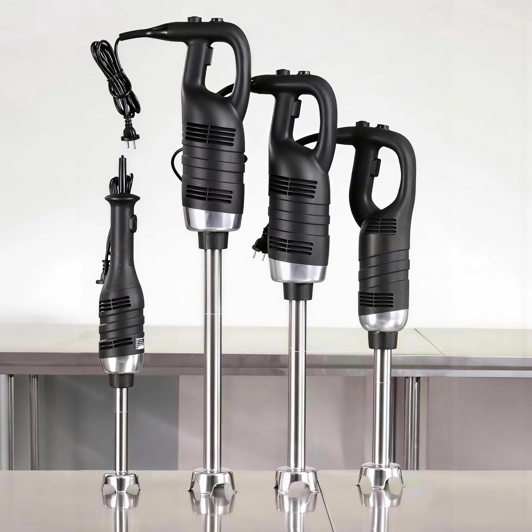 blender ręczny 850 W, 850 W, do zanurzania komercyjnego, wytrzymały, 56 cm, zmienna prędkość, łącznie ze stałym uchwytem na zupę, smoothie, puree, żywność