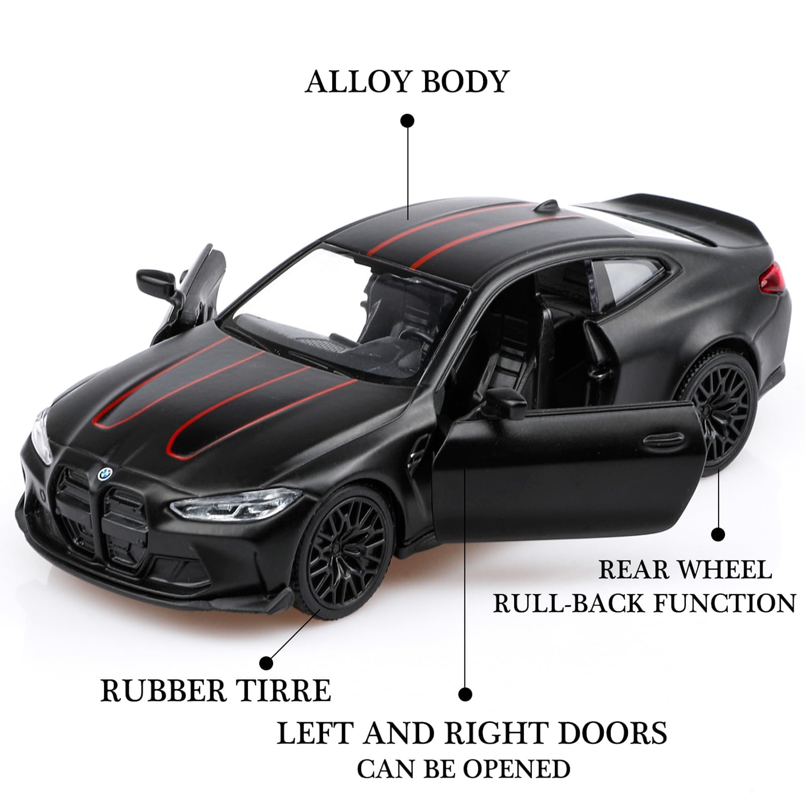 BMW M4 CSL 1/36 TOKAXI – Voiture Miniature Moulée Sous Pression, Portes Ouvrantes, Friction, Cadeau Enfant
