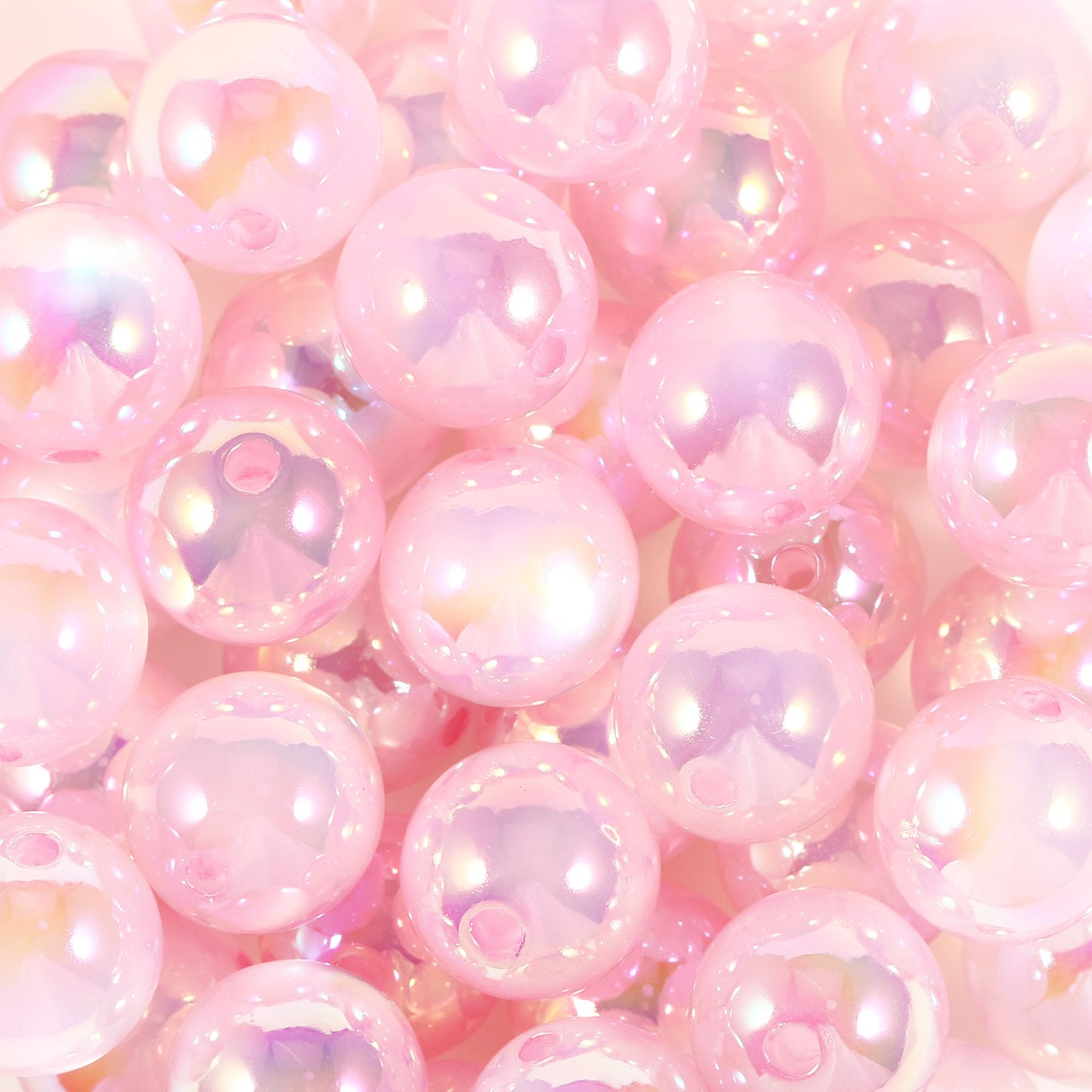 25Pcs Acrylic UV Cat Eye Round Bead 16MM for DIY Beadable Pens Beadable Keychains Fancy Focal Beads for Jewelry Making (Pink)