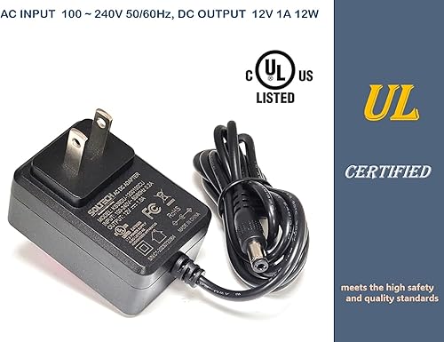Miniatura 3 de Listado UL Cargador adaptador universal de CA de 12 V 1 A, cable de fuente de alimentación regulado de 12 voltios 1000 mA para cámara de seguridad