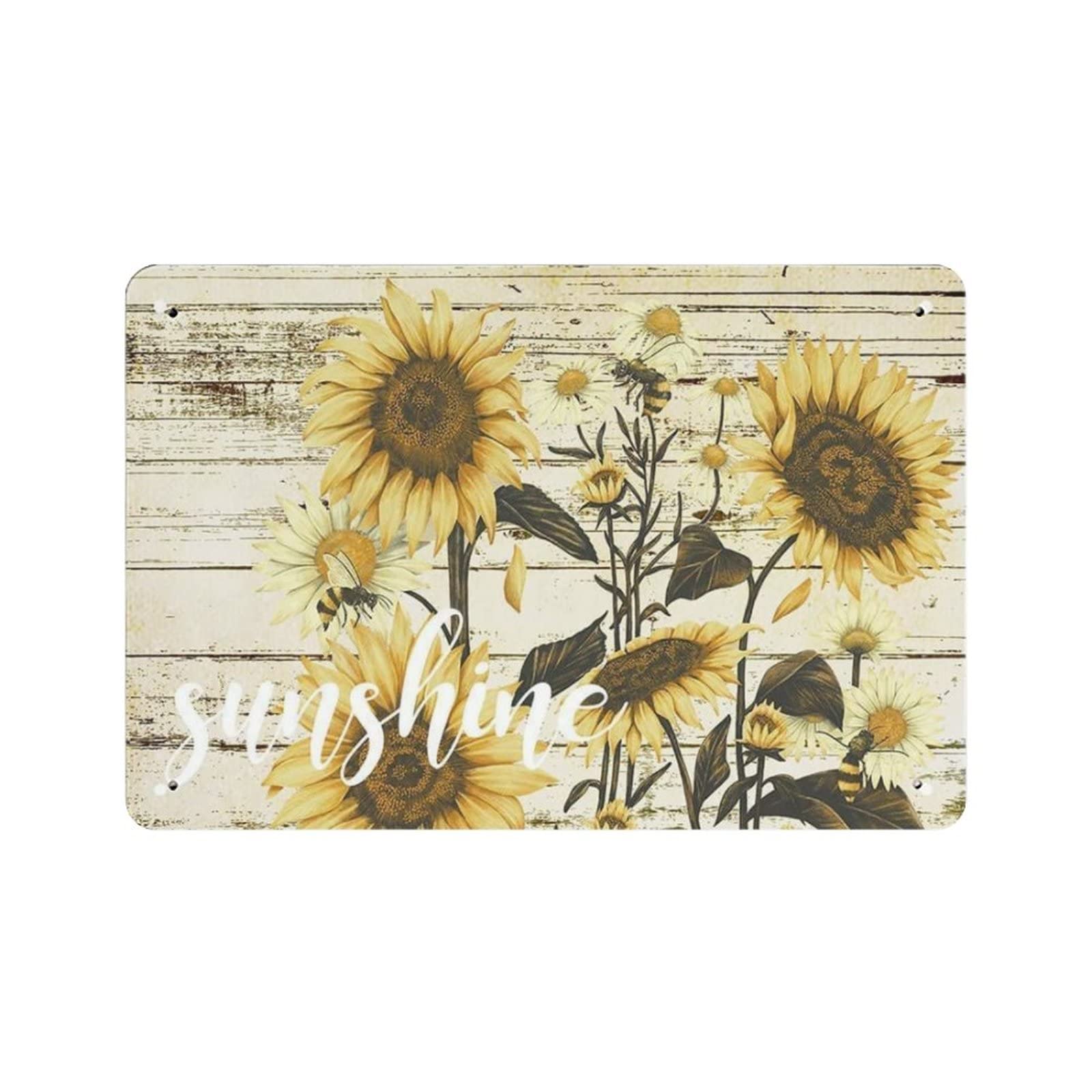 AOOEDM Sunflower Vintage Metal Tin Sign for Home Coffee Shop Office Wall Art Metal Poster Garage Decor Man Cave Sign Inspirational Quote Wall Decor