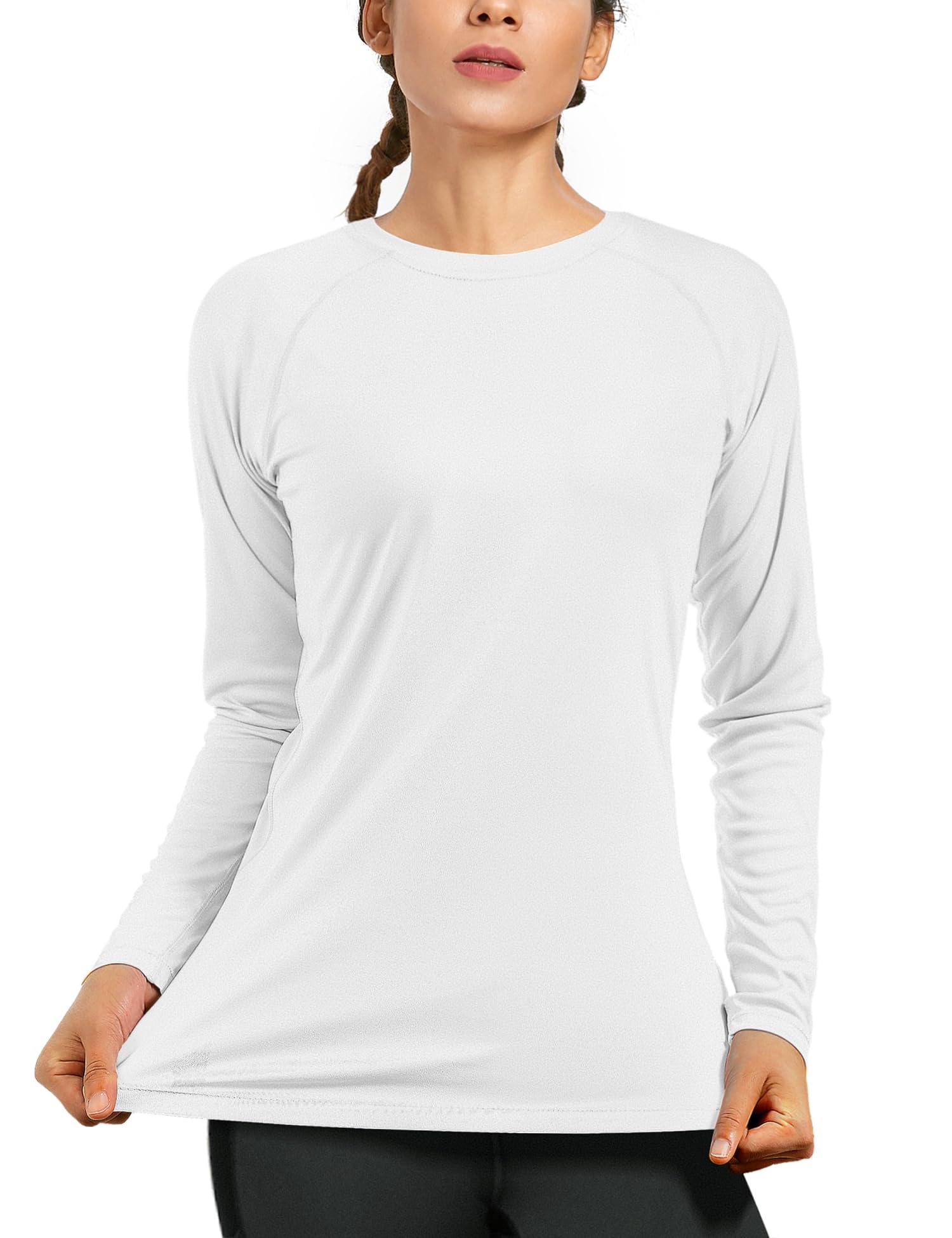 WISMBOX UV Shirt Damen Langarm mit UPF 50+ Sonnenschutz, Atmungsaktives Rashguard Schwimmshirt & Schnelltrocknendes Sport Funktionsshirt