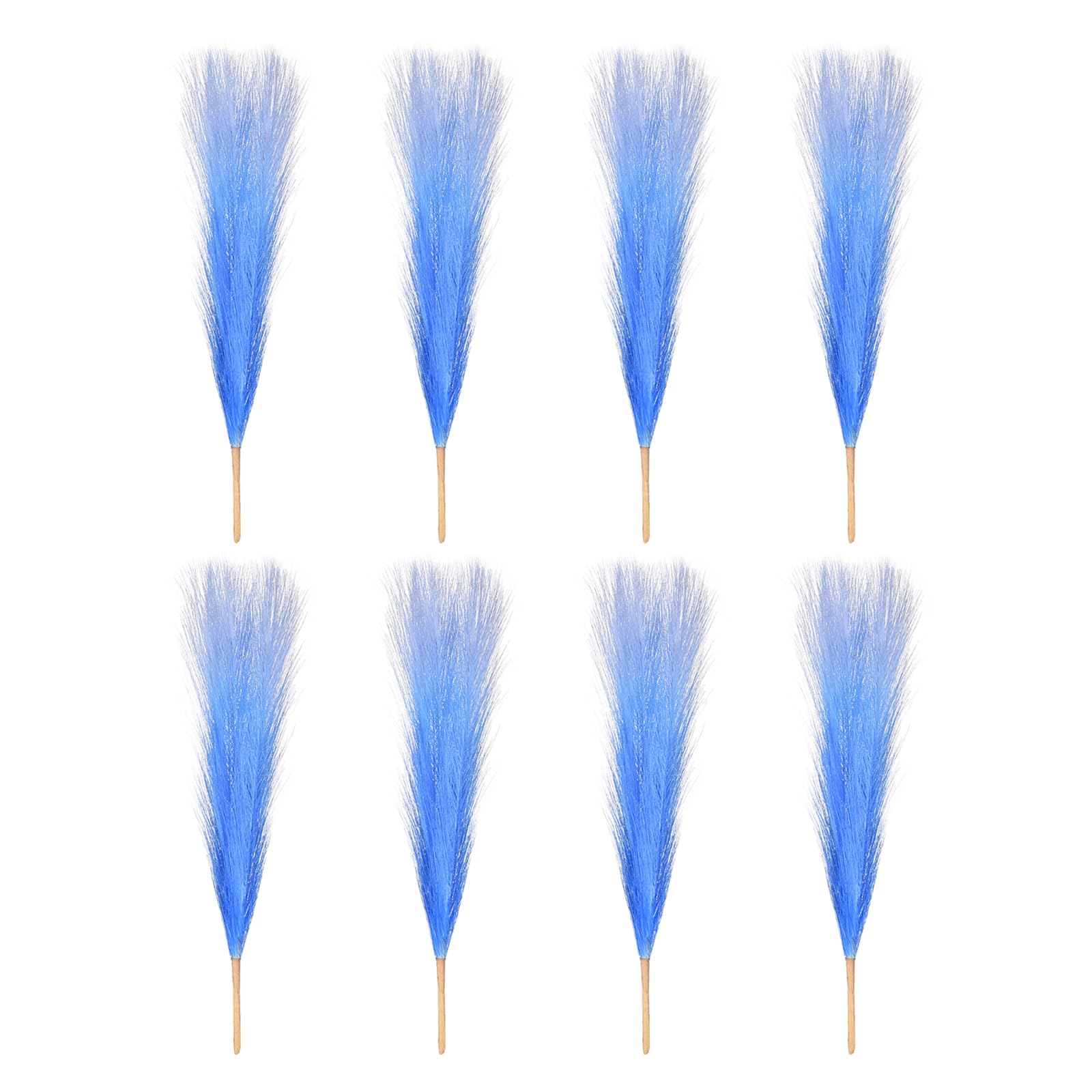 Herbe de la pampa artificielle sans perte bouquet bleu paon 8 pièces