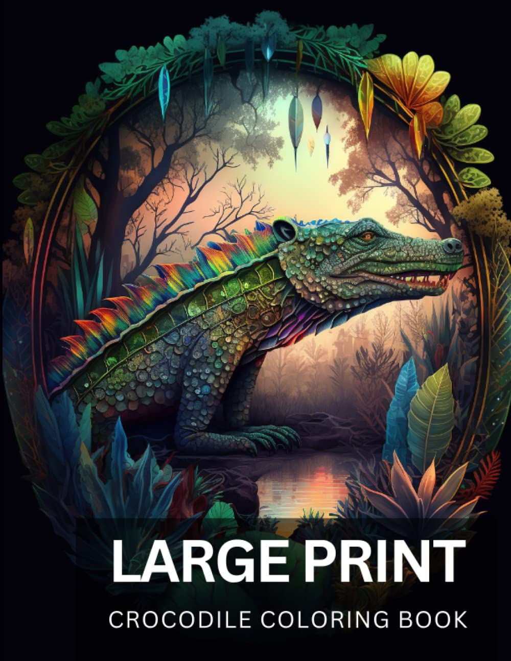 Large Print Crocodile Coloring Book: An Adventure into the Wild World of Crocodiles with Exciting and Creative Coloring Pages: A Crocodile Coloring Book for Kids and Adults
