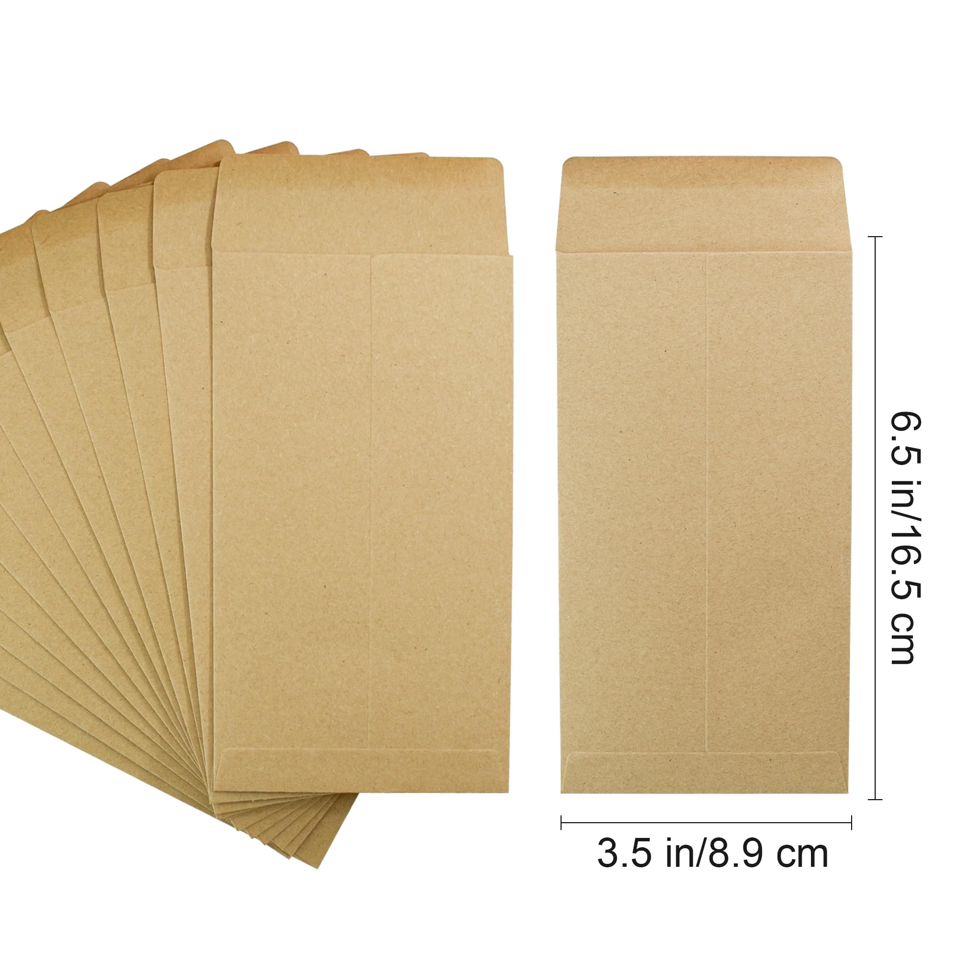 VANRA 150 Buste per Monete in Carta Kraft con Linguetta Gommata 8,9 x 16,5 cm