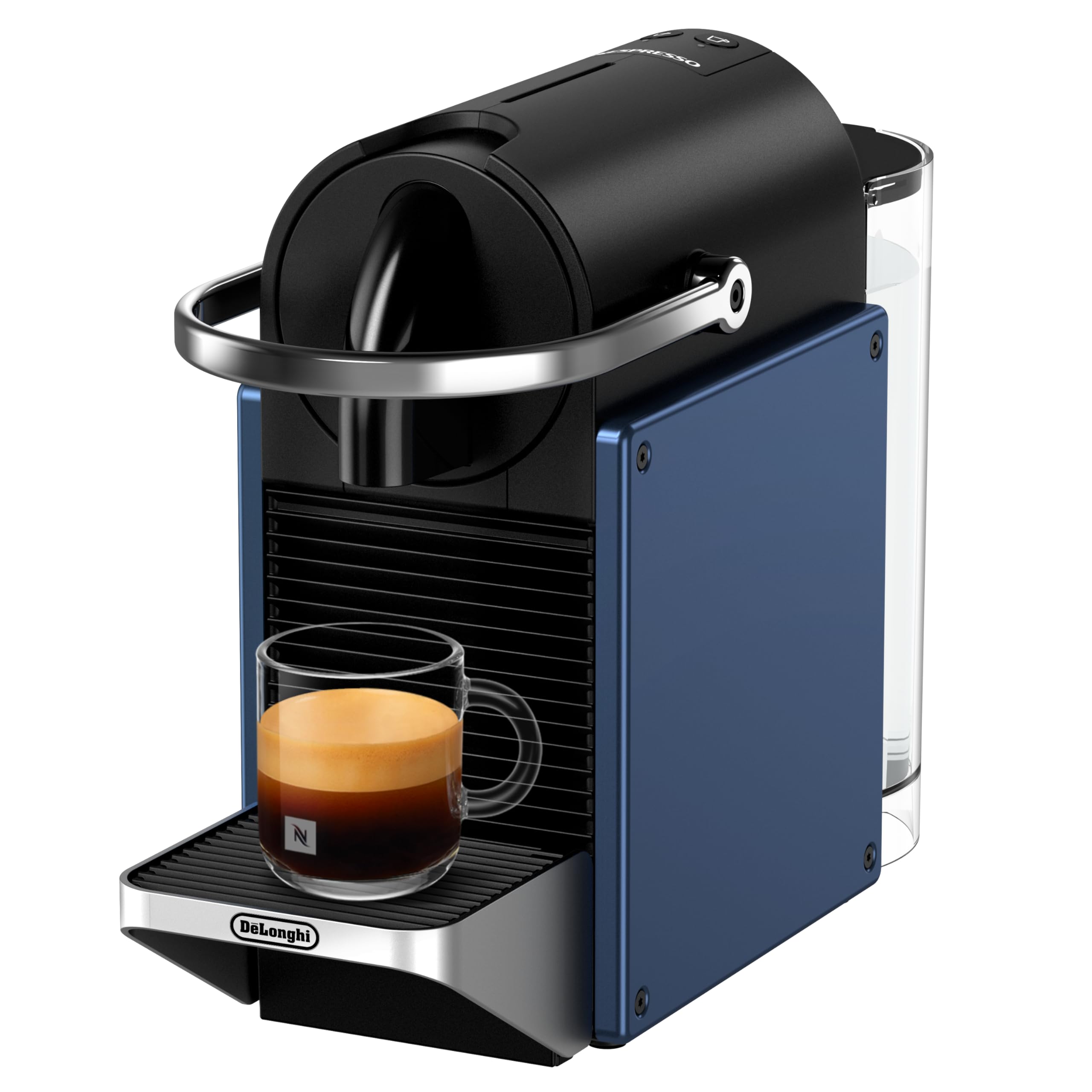 Nespresso De'Longhi Pixie EN127.BL, Máquina de Café en Cápsulas, Espresso y Café Lungo, Modo ECO, Diseño Compacto, Sistema de Presión de 19 Bares, Pack de Bienvenida Incluido, 1260W, Blue