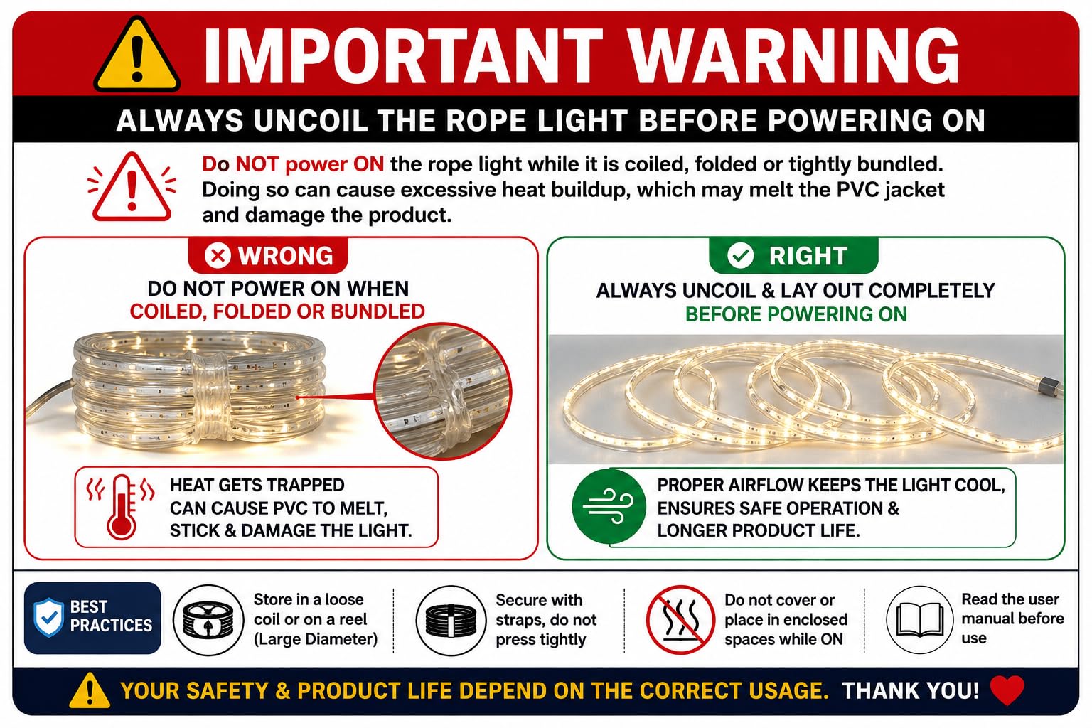 MoonlitDreams LED Rope Light - Waterproof & Flexible -9