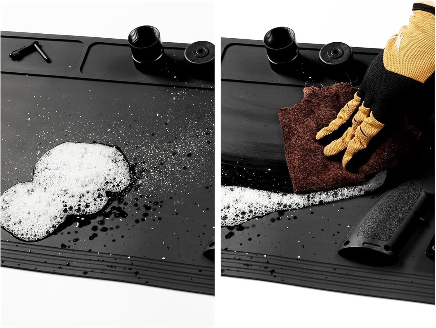 Cleaning Mat Rifle Pistol Mat with Magnetic Dots Non Slip Oil Resistant,Funny Pistol Maintenance Mat Parts Organizer Tray Cleaning Mat Kit with Breakdown