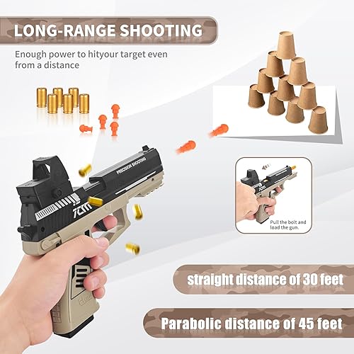 Miniatura 4 de Pistola de juguete, pistola de juguetes de bala suave para niños, pistola de juguete de expulsión de carcasa vacía, pistola de espuma de juguete con