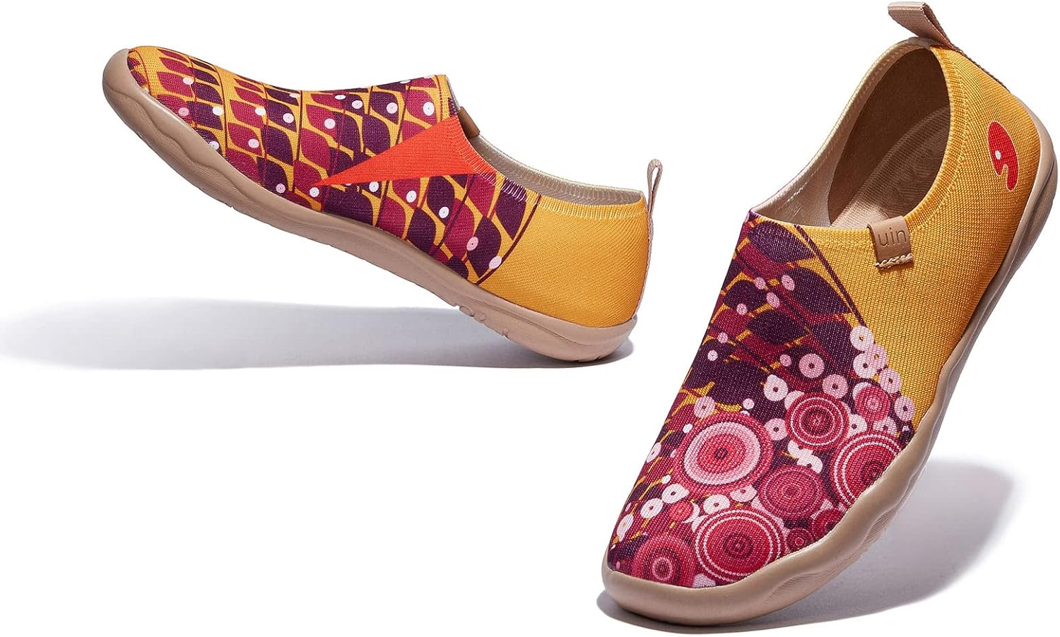 UIN Women's Slip-On Shoes Comfortable Breathable Knit Casual Footwear Stylish Travel-Friendly Loafers