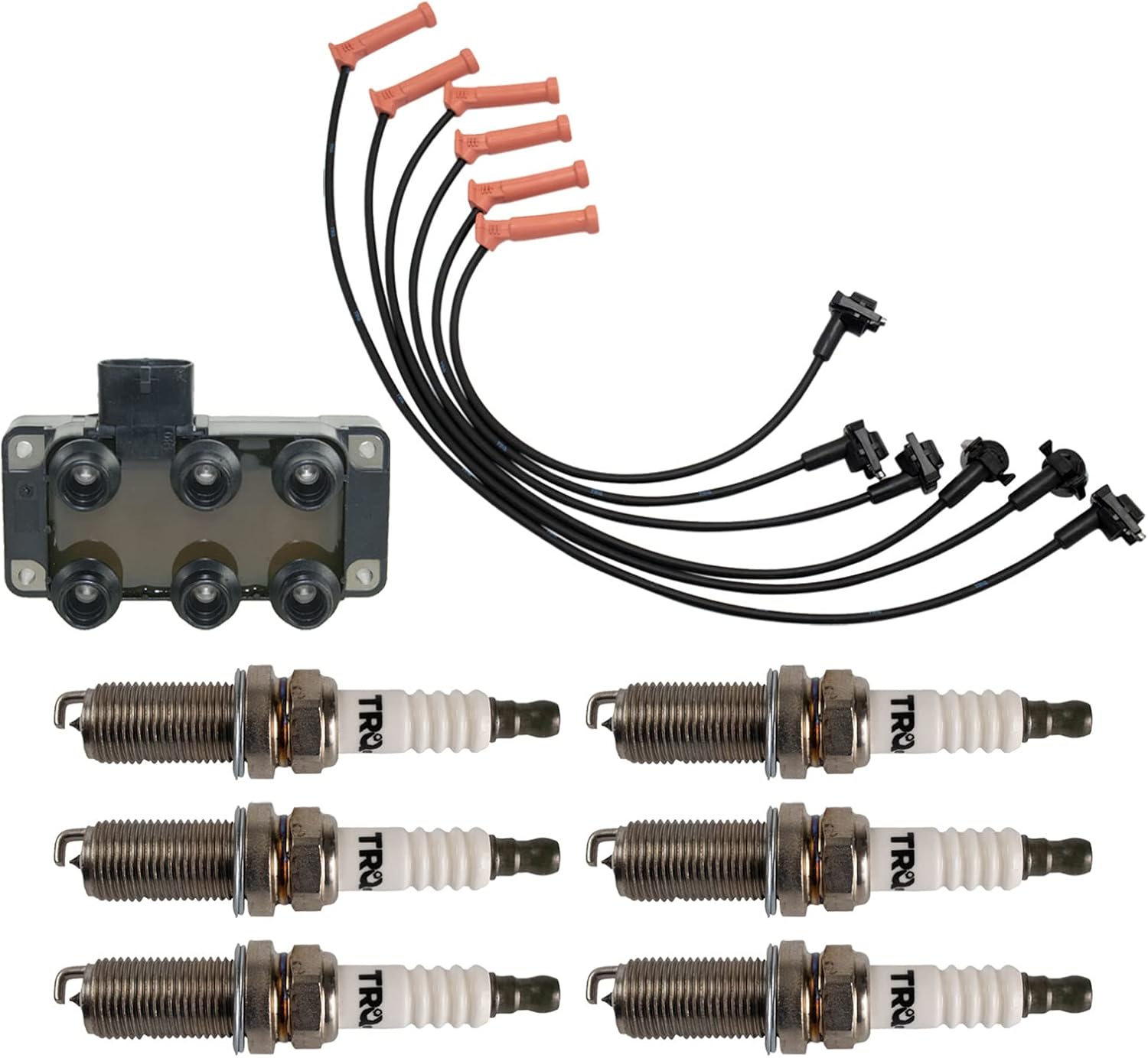 TRQ Ignition Coil & Spark Plug Kit Iridium 8 Piece Compatible with 2001-2003 Ford Explorer Sport 2001-2005 Ford Explorer Sport Trac