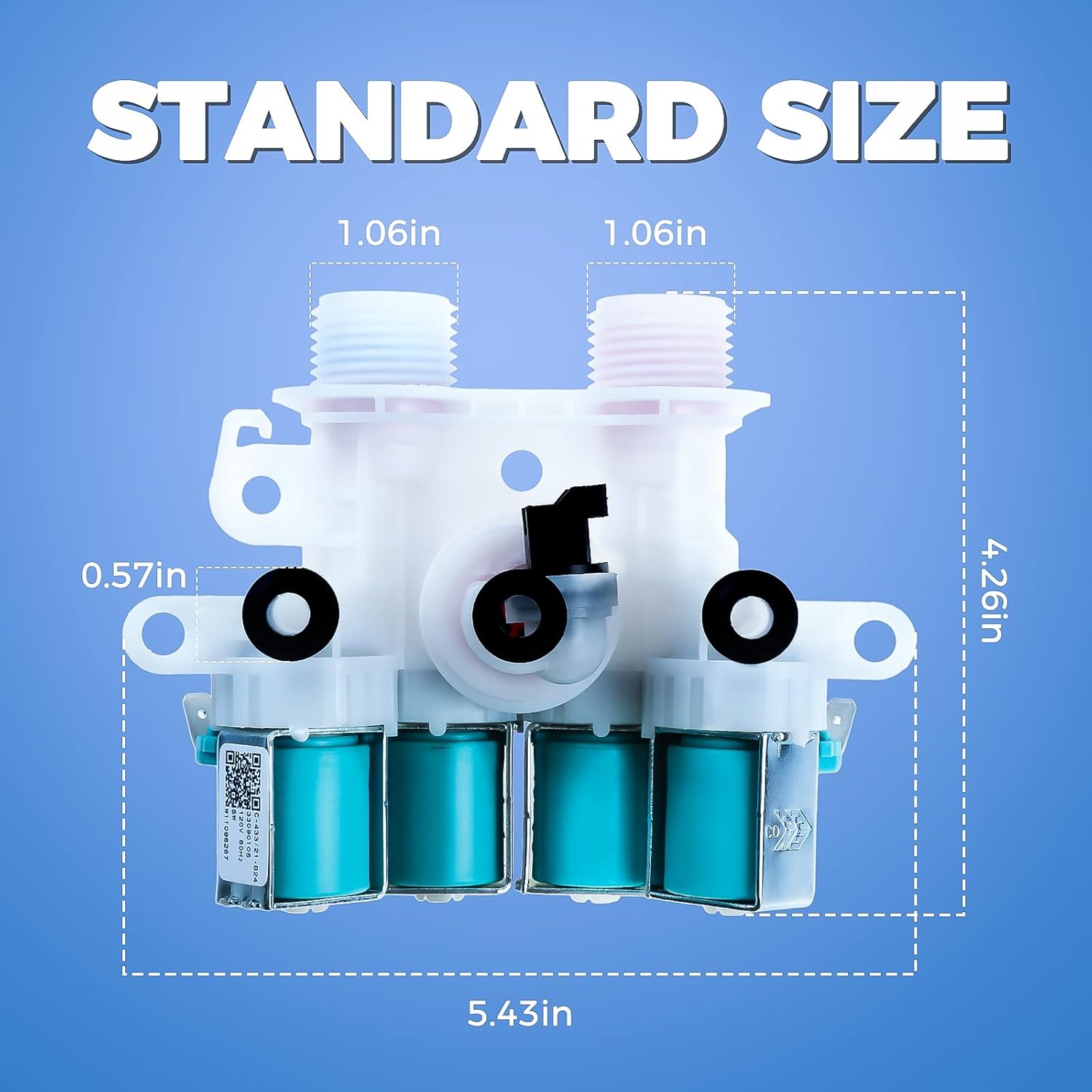 Mgoodoo W11165546 Washer Water Inlet Valve, Compatible With Maytag Whirlpool Kenmore Washing Machine Replaces W11096267, W10599423, W10758828, 33090105, W10599423, AP6284346, PS12348013, W11165546VP