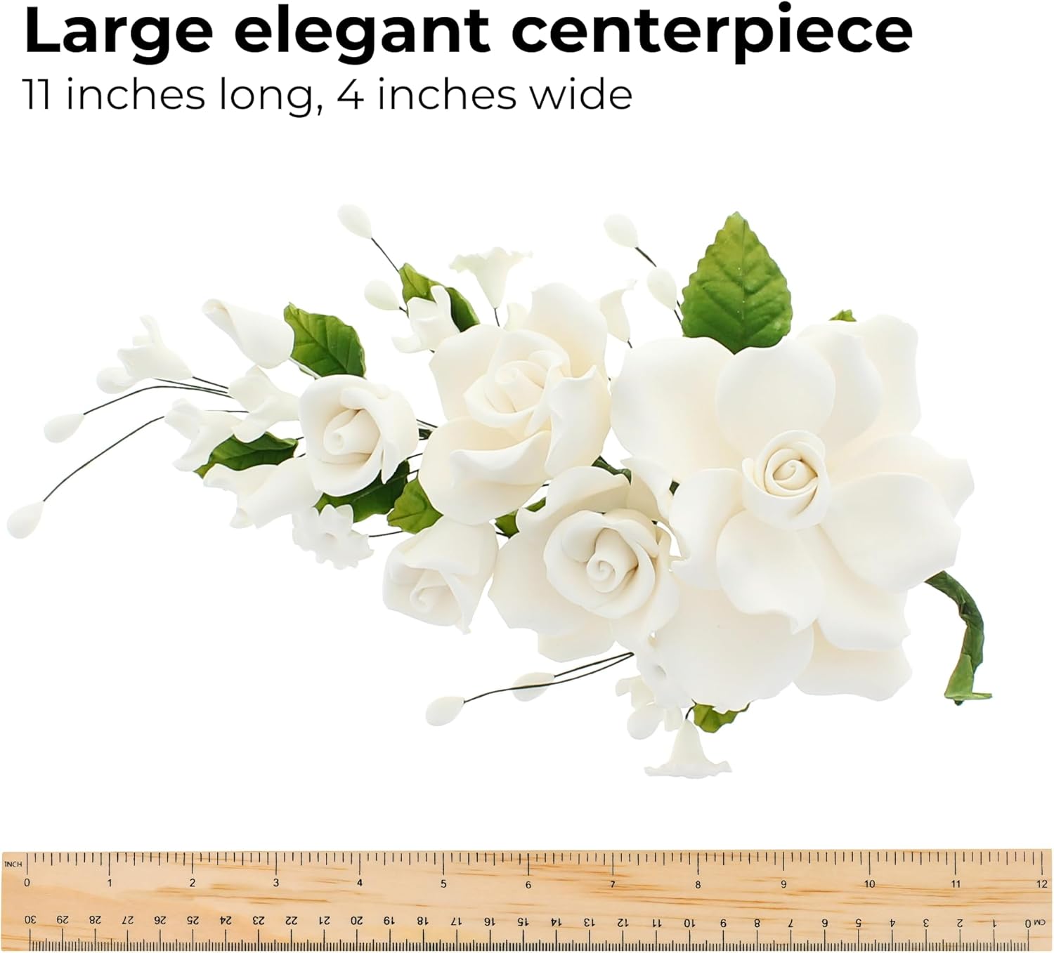 Global Sugar Art Premium Rose Spray, Large, White, 1 Count by Chef Alan Tetreault