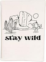 Vista 1 de Moonlight Makers, Stay Wild, toalla de mano suave con tejido de gofre, 100% algodón blanco puro, decoración de baño/cocina, descuentos de compra