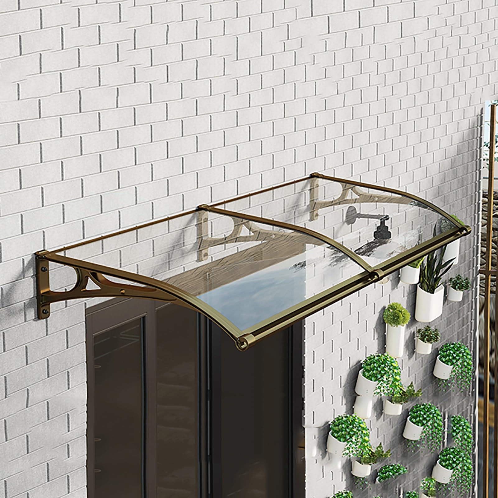 Auvent de porte extérieure pour éviter les infiltrations d'eau avec un abri de pluie transparent