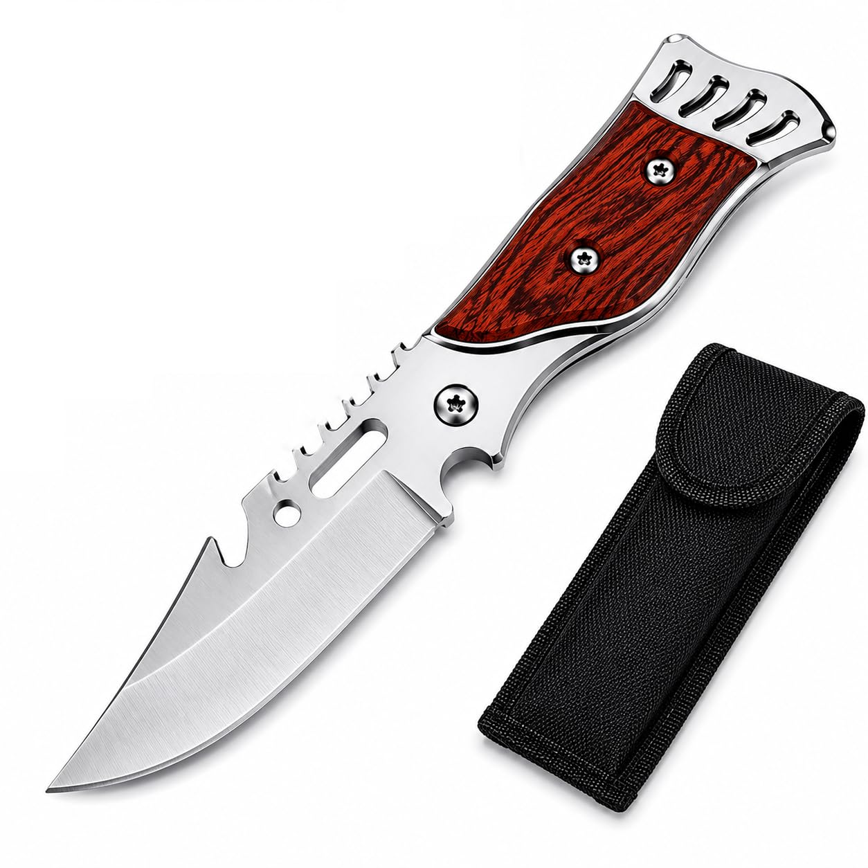 Without Folding Utility Knife with Wooden Inlay Handle | Stainless Steel Multipurpose Cutter for DIY Crafts, Carton Opening, Packaging, Paper Cutting & Household Tasks | Compact Hand Tool-image-35