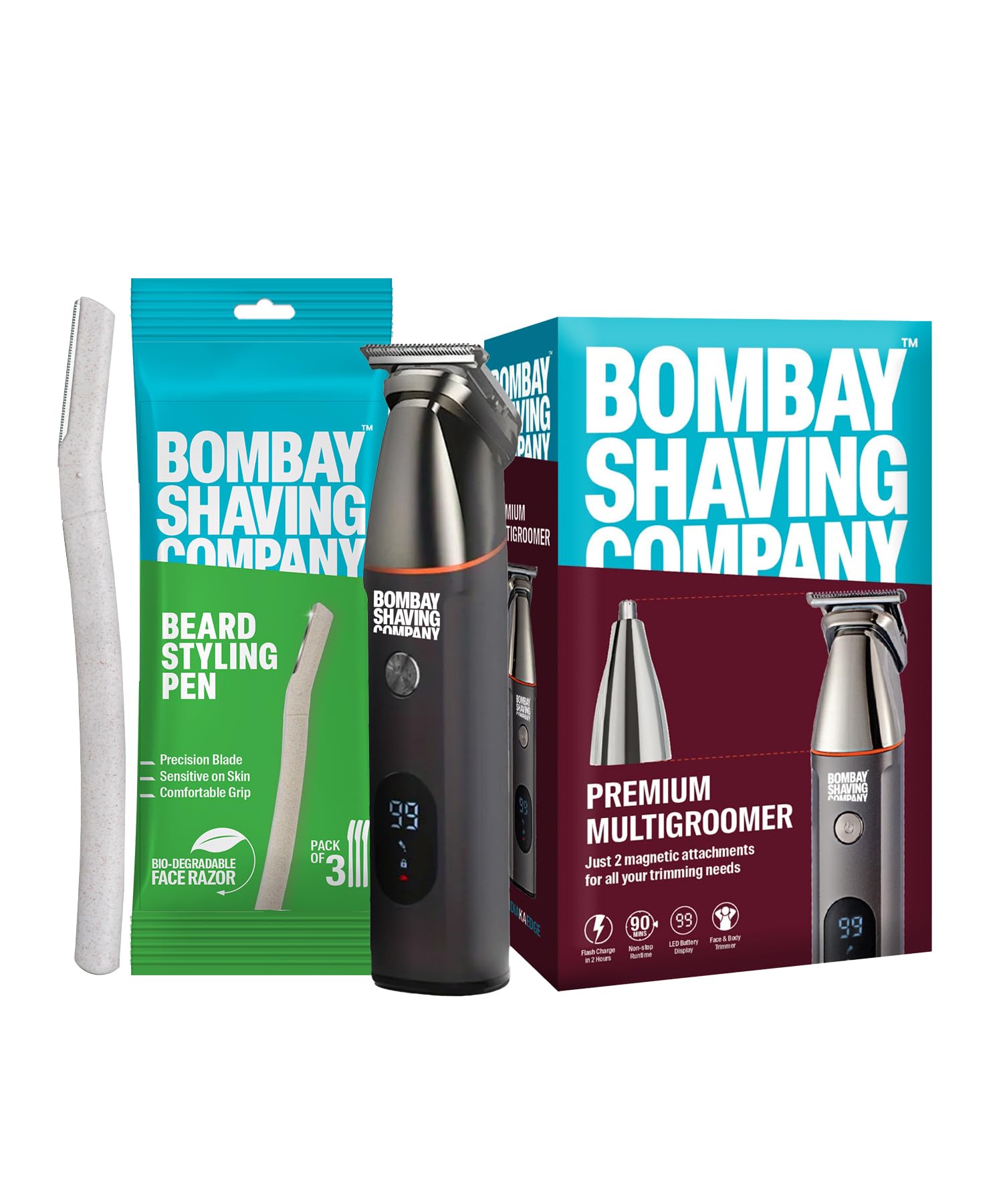 Bombay Shaving Company Premium Multi Grooming Trimmer for Men and Beard Pen Combo