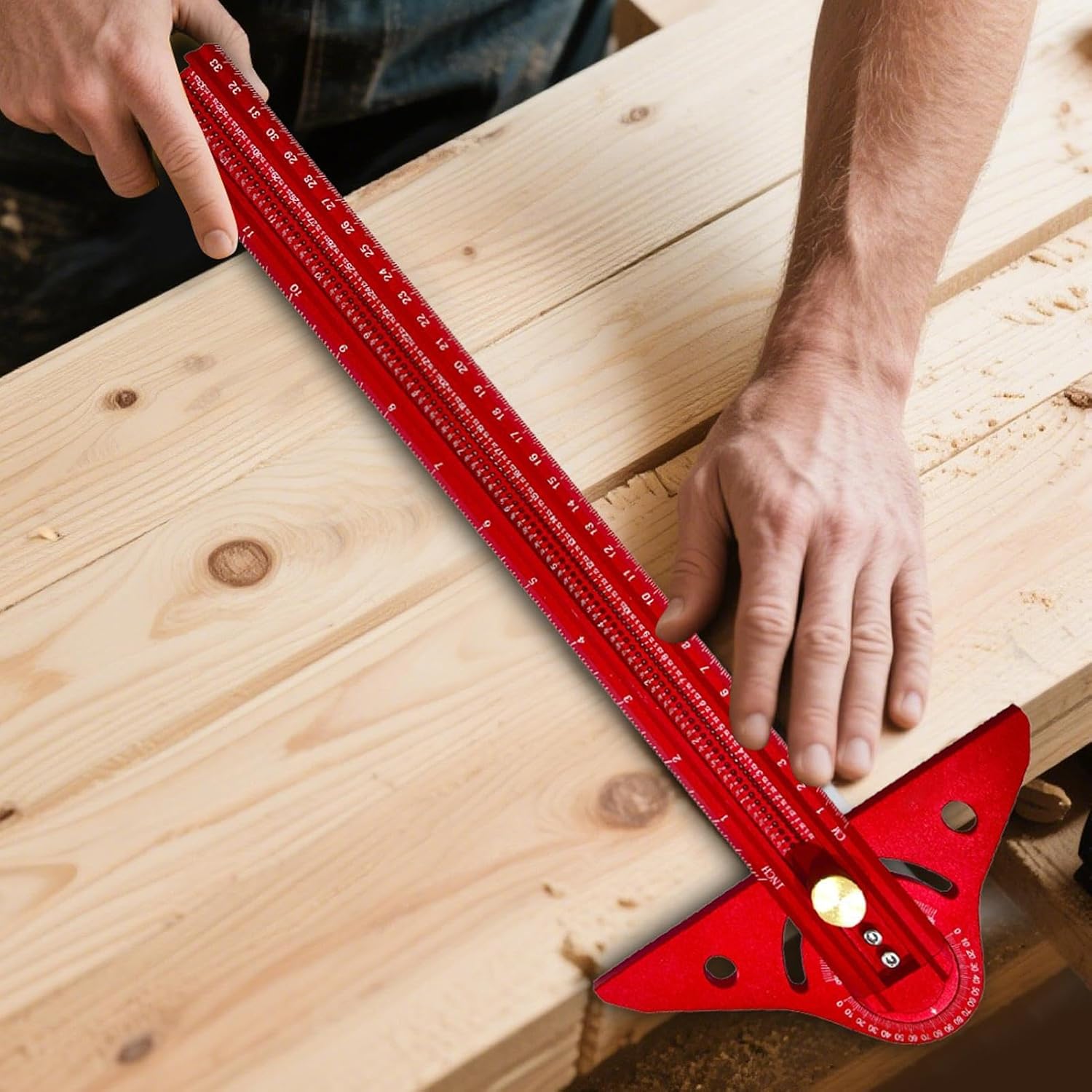 T Square - Aluminum Adjustable Sliding Square | Drawing Aid Rule Tool | for Measuring Marking Construction Engineering Layout