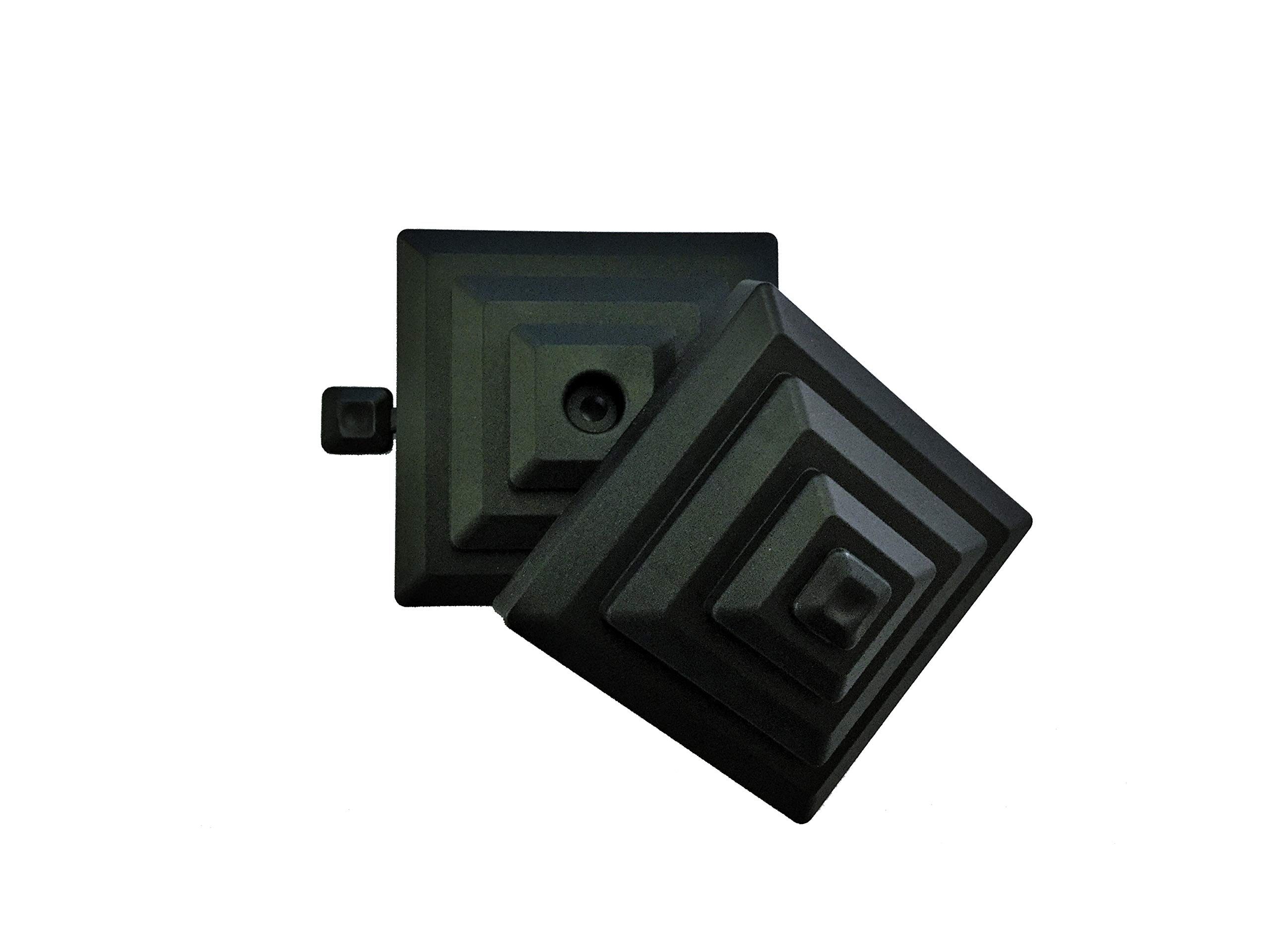 10 x Linic Plastic BLACK Fence Post Caps for 2"x2" (50mm) Post, Rot Proof (GT0076). UK Made. Free UK Postage